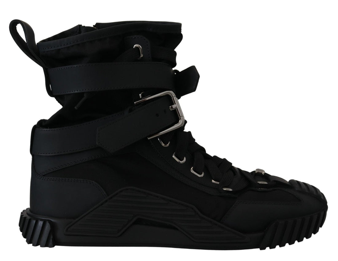 Dolce & Gabbana Sorrento Sneakers Nylon Black High Top Shoes - RIMODA