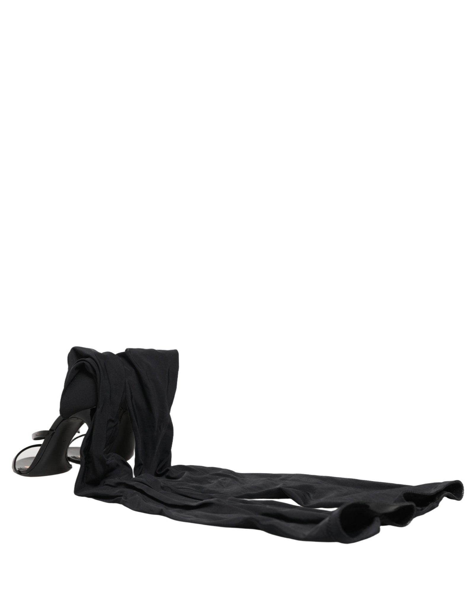 Dolce & Gabbana Stiletto Sandals Socks Knee High Boots Black - RIMODA