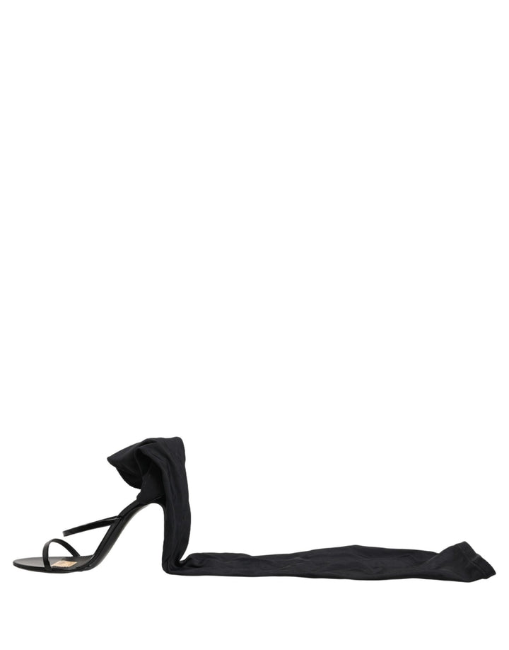 Dolce & Gabbana Stiletto Sandals Socks Knee High Boots Black - RIMODA