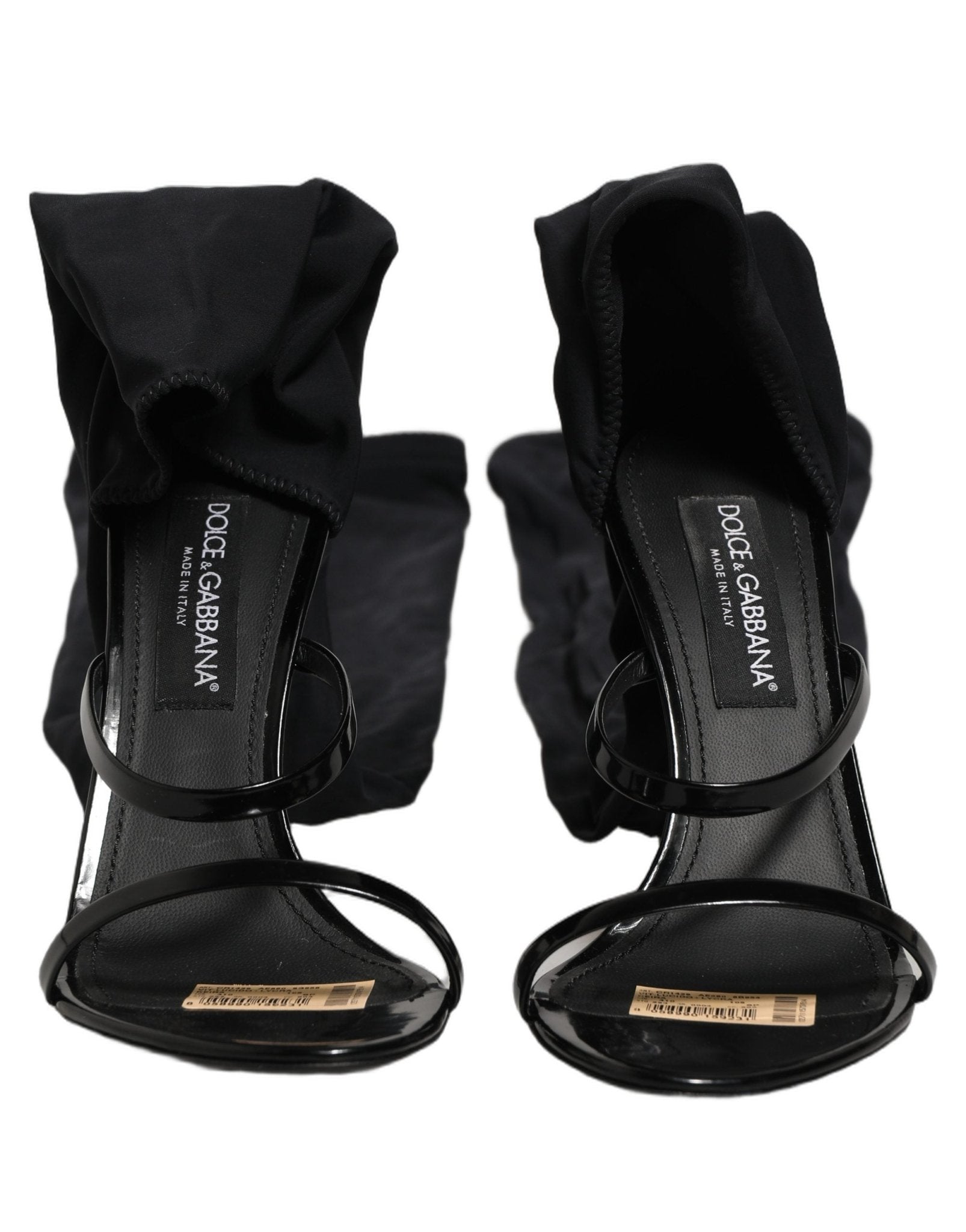 Dolce & Gabbana Stiletto Sandals Socks Knee High Boots Black - RIMODA