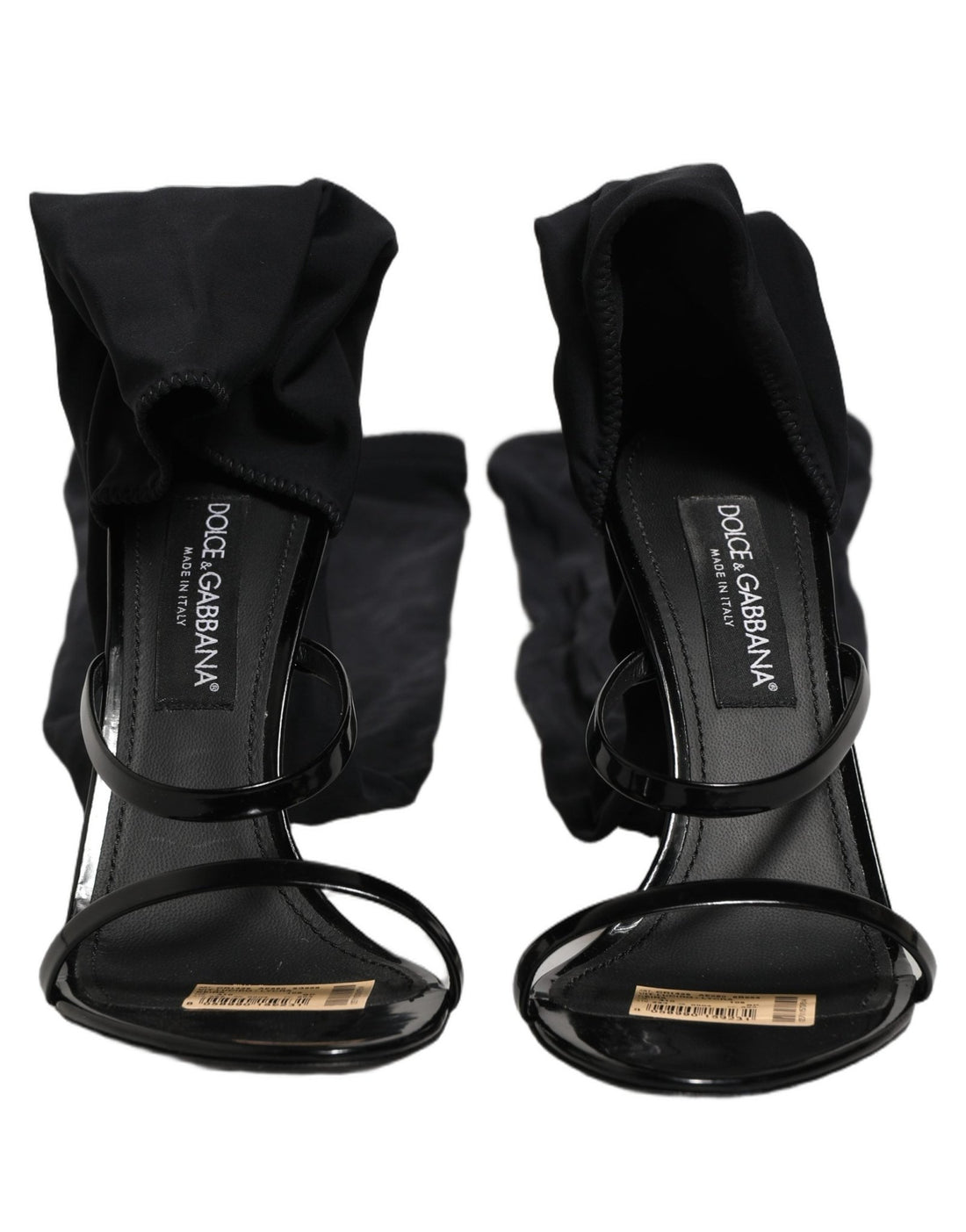 Dolce & Gabbana Stiletto Sandals Socks Knee High Boots Black - RIMODA