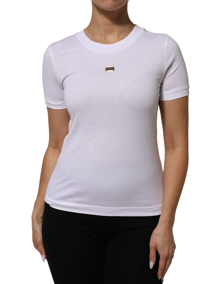 Dolce & Gabbana T-Shirt White Cotton Round Neck Short Sleeves I - RIMODA