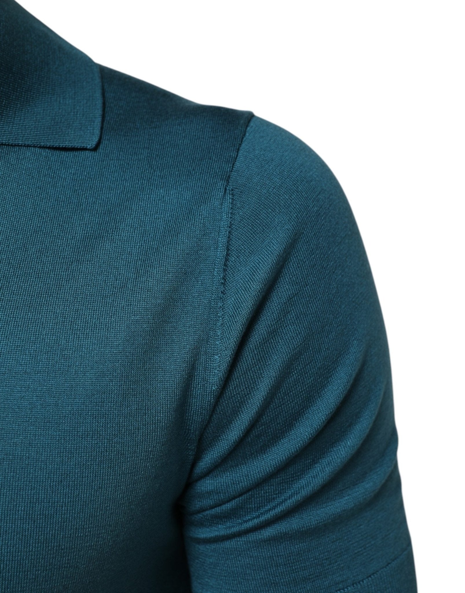 Dolce & Gabbana Teal Blue Silk Collared Short Sleeves Polo T-shirt - RIMODA