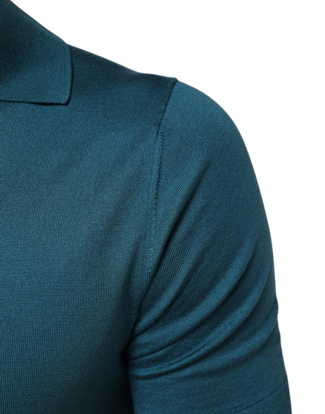 Dolce & Gabbana Teal Blue Silk Collared Short Sleeves Polo T-shirt - RIMODA