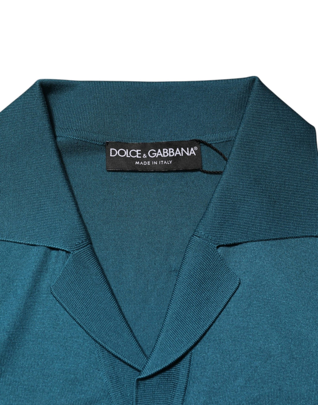 Dolce & Gabbana Teal Blue Silk Collared Short Sleeves Polo T-shirt - RIMODA