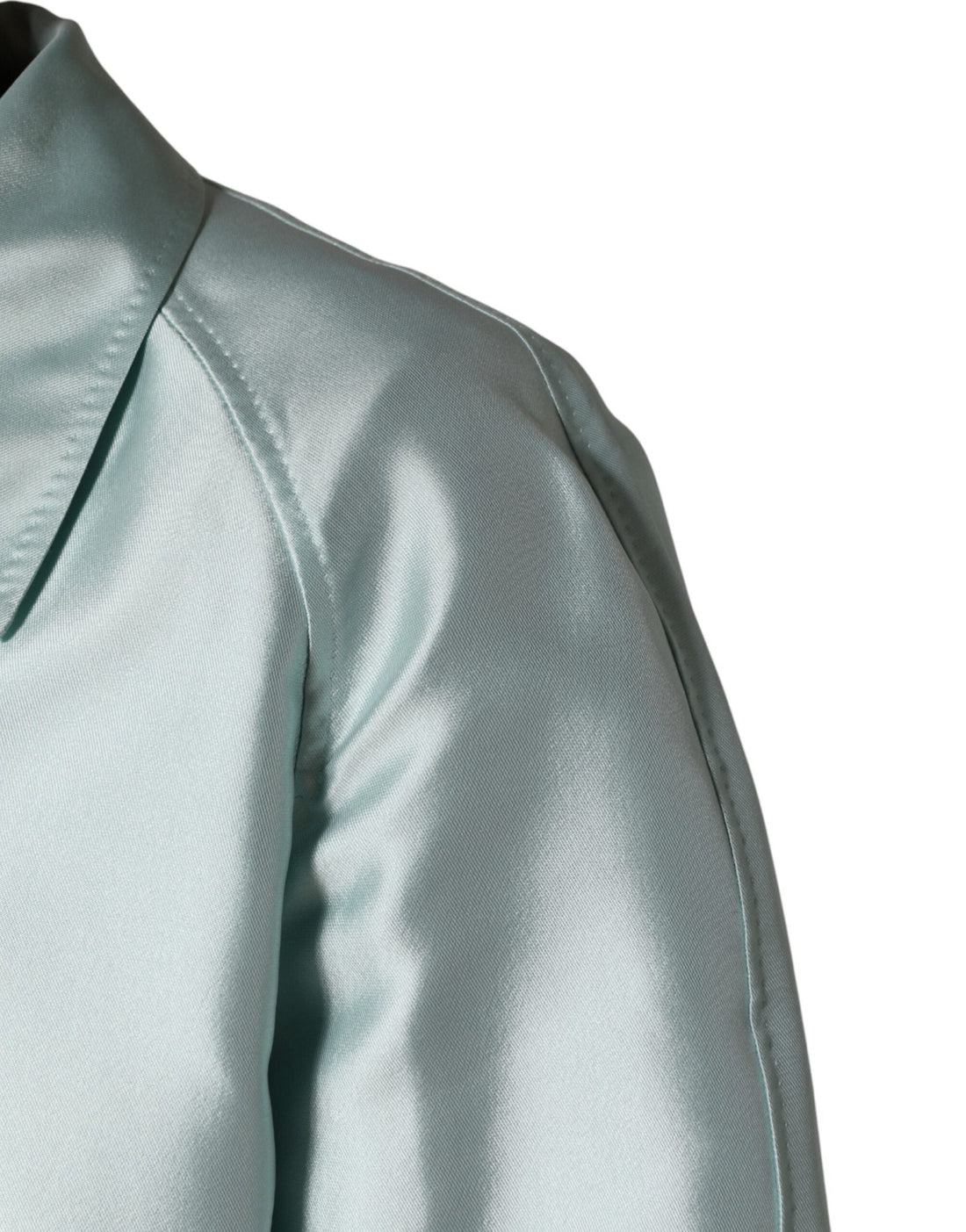 Dolce & Gabbana Teal Satin Collared Long Trench Coat Jacket - RIMODA