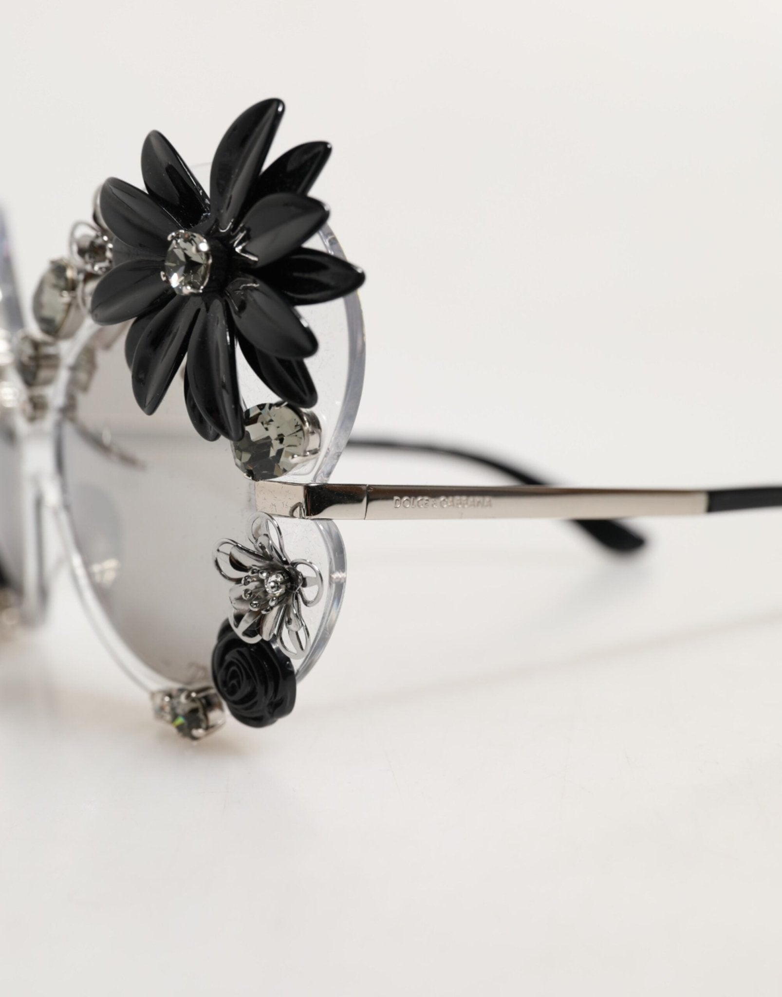 Dolce & Gabbana Transparent DG4292 Round Crystal Flowers Sunglasses - RIMODA