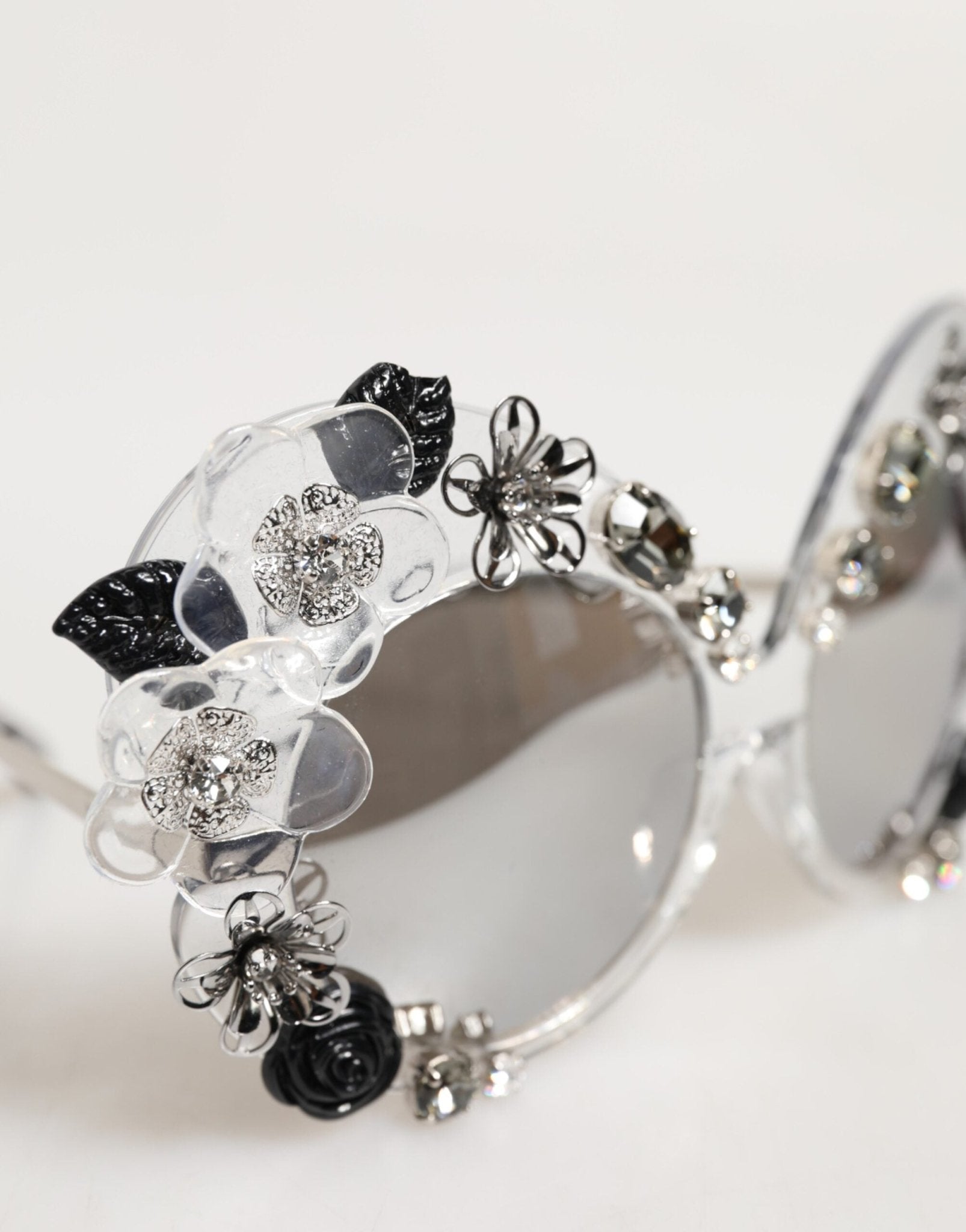 Dolce & Gabbana Transparent DG4292 Round Crystal Flowers Sunglasses - RIMODA