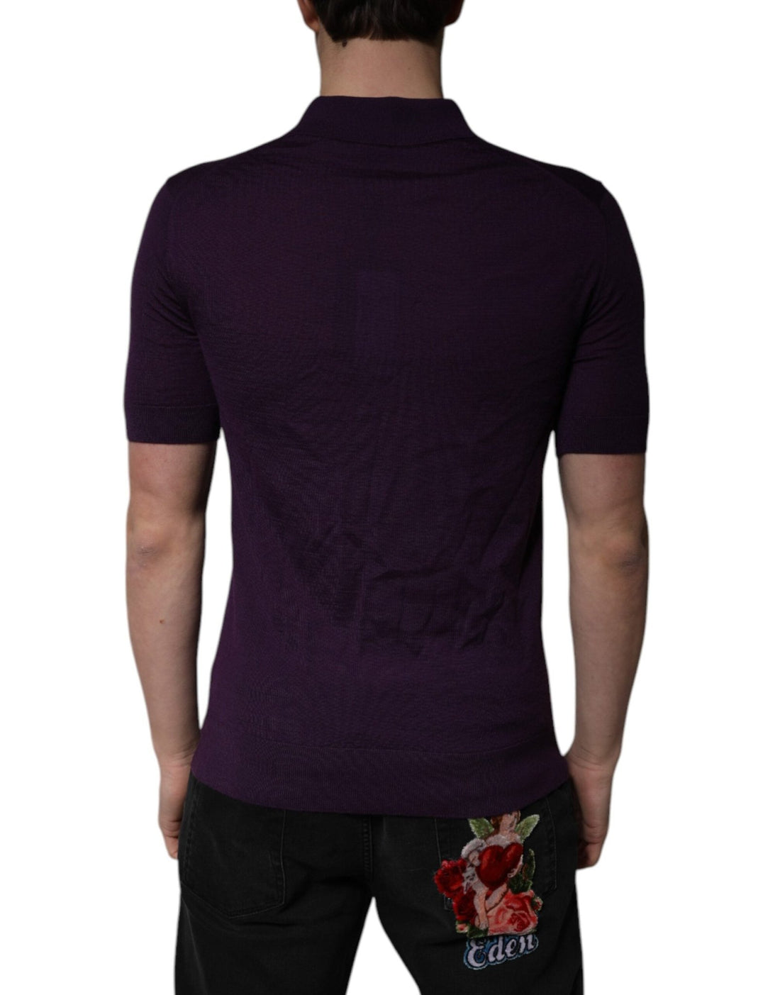 Dolce & Gabbana Violet Cashmere Collared Polo T-shirt - RIMODA