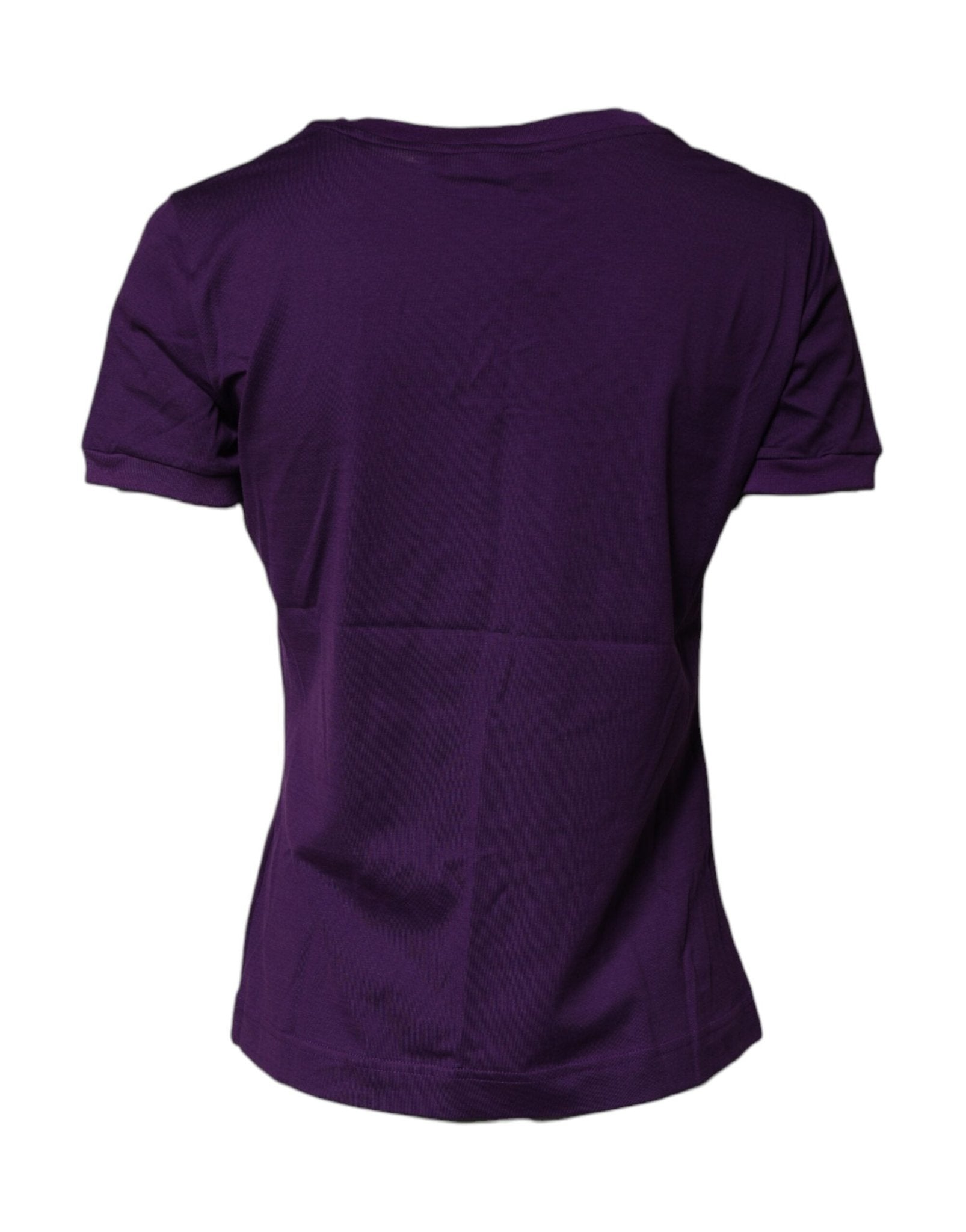 Dolce & Gabbana Violet Cotton Crewneck Short Sleeves T-shirt - RIMODA