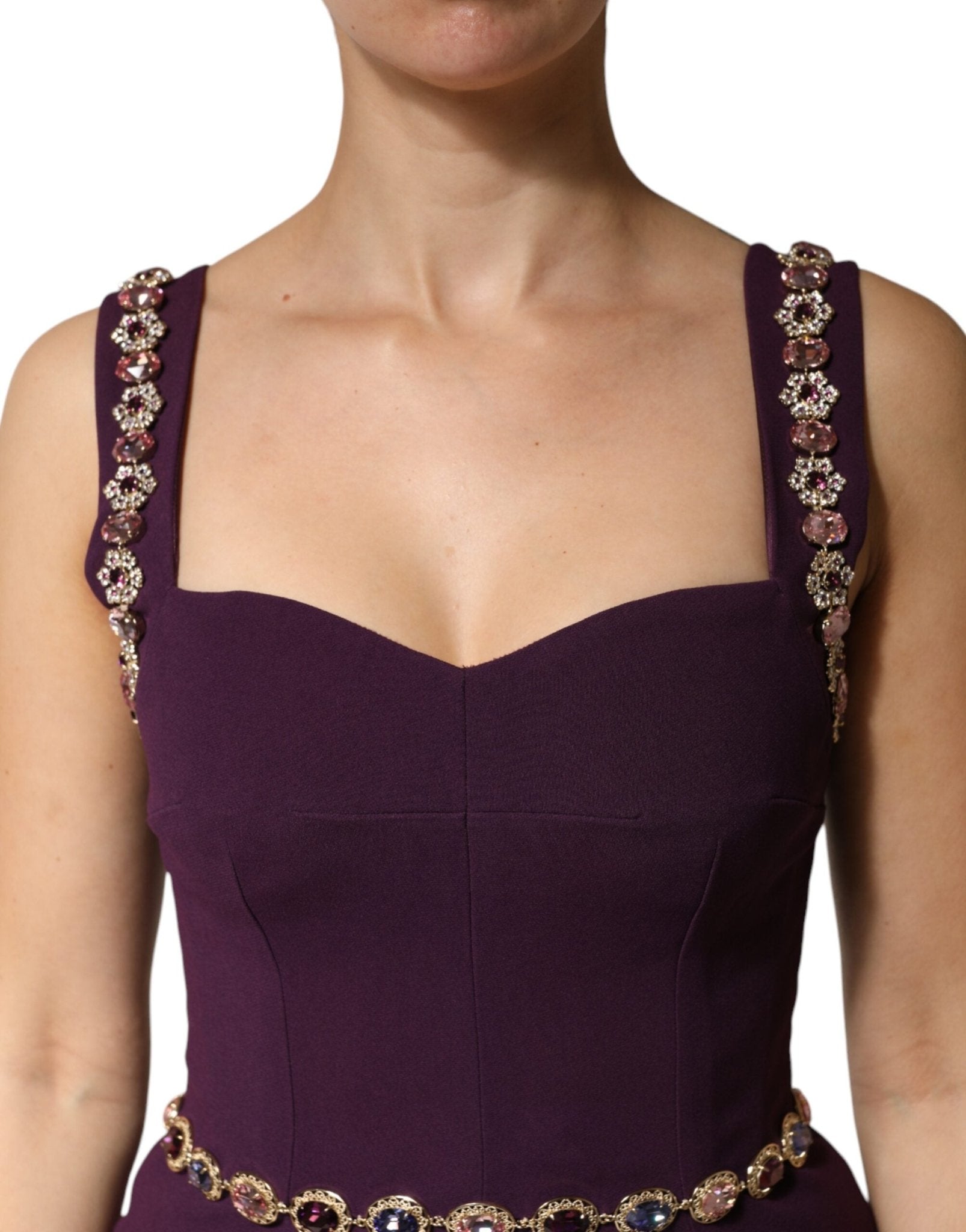 Dolce & Gabbana Violet Embellished Sheath Mermaid Gown Dress - RIMODA