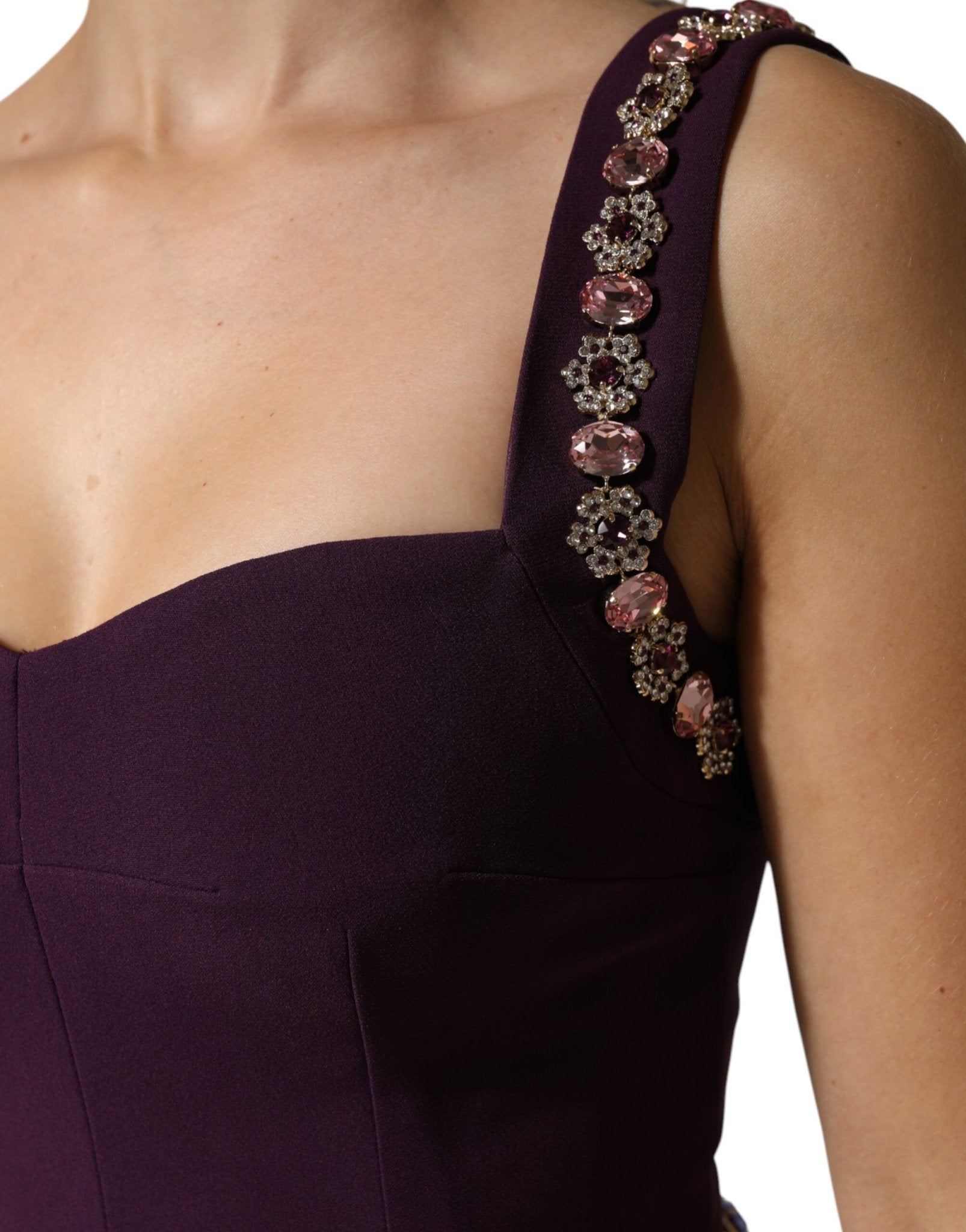 Dolce & Gabbana Violet Embellished Sheath Mermaid Gown Dress - RIMODA