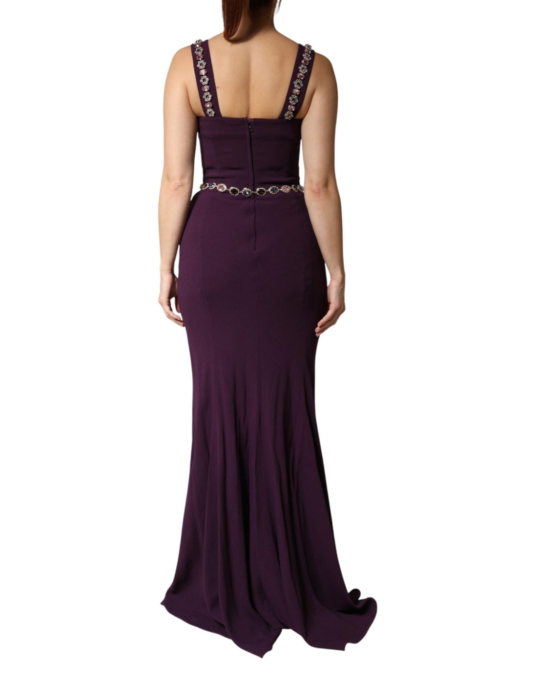 Dolce & Gabbana Violet Embellished Sheath Mermaid Gown Dress - RIMODA