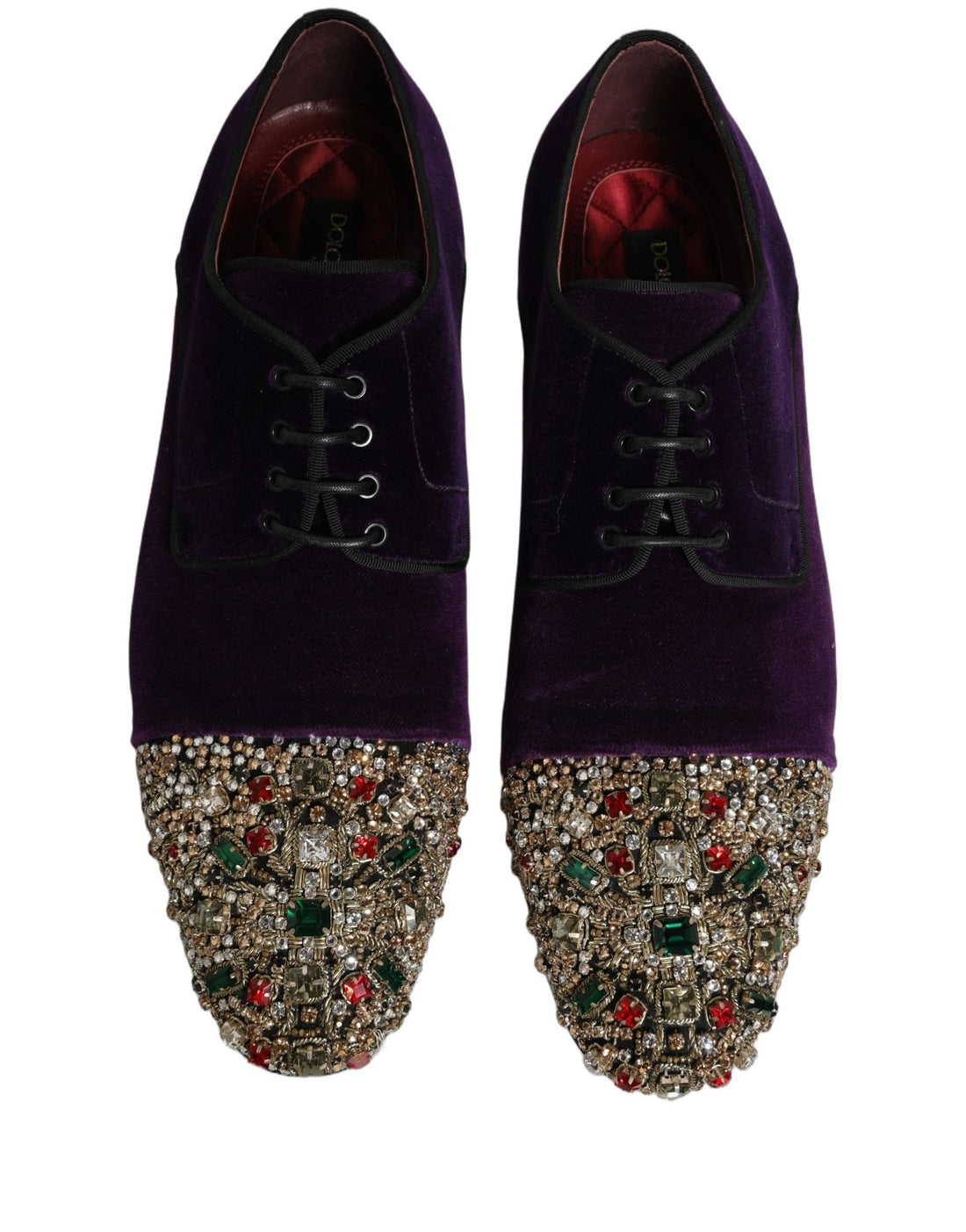 Dolce & Gabbana Violet Suede Embellished Derby Dress Shoes - RIMODA