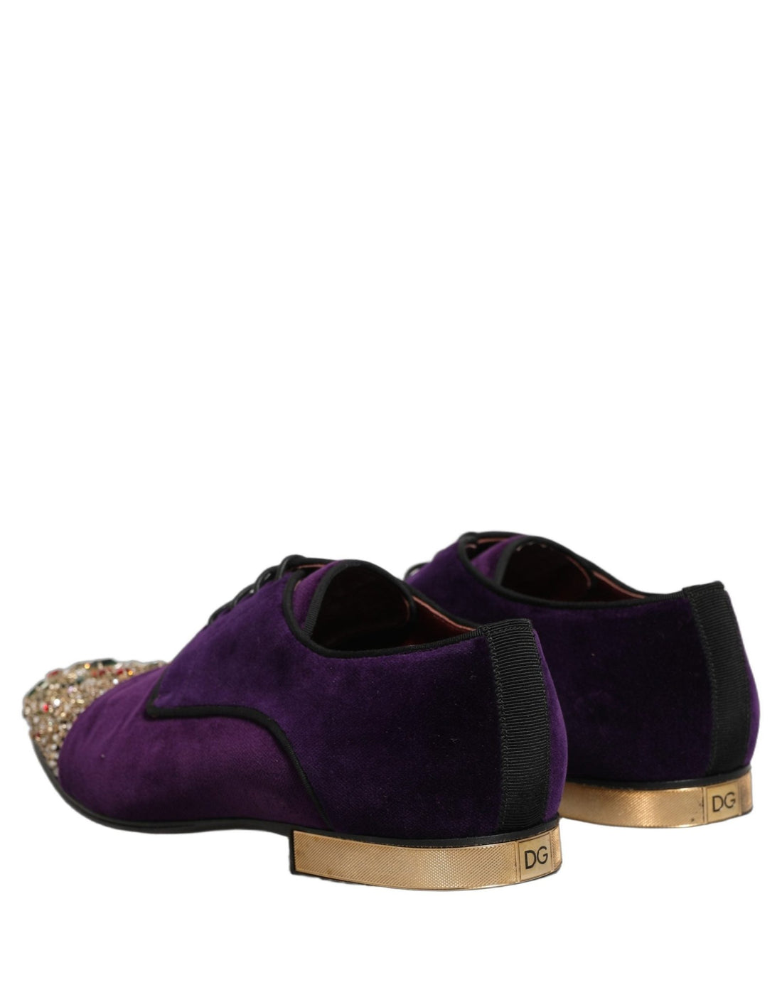 Dolce & Gabbana Violet Suede Embellished Derby Dress Shoes - RIMODA