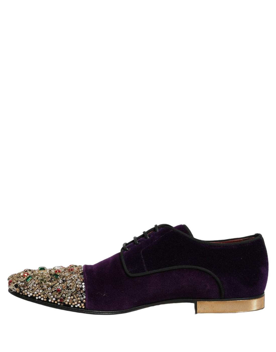 Dolce & Gabbana Violet Suede Embellished Derby Dress Shoes - RIMODA