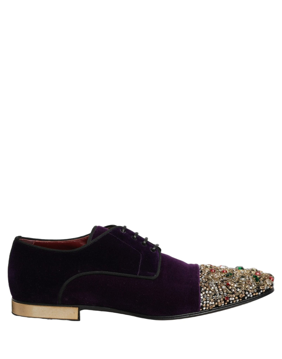 Dolce & Gabbana Violet Suede Embellished Derby Dress Shoes - RIMODA