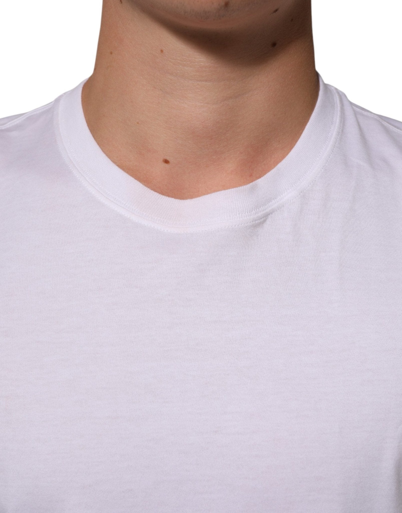 Dolce & Gabbana White Angel Print Cotton Men Crew Neck T-shirt - RIMODA