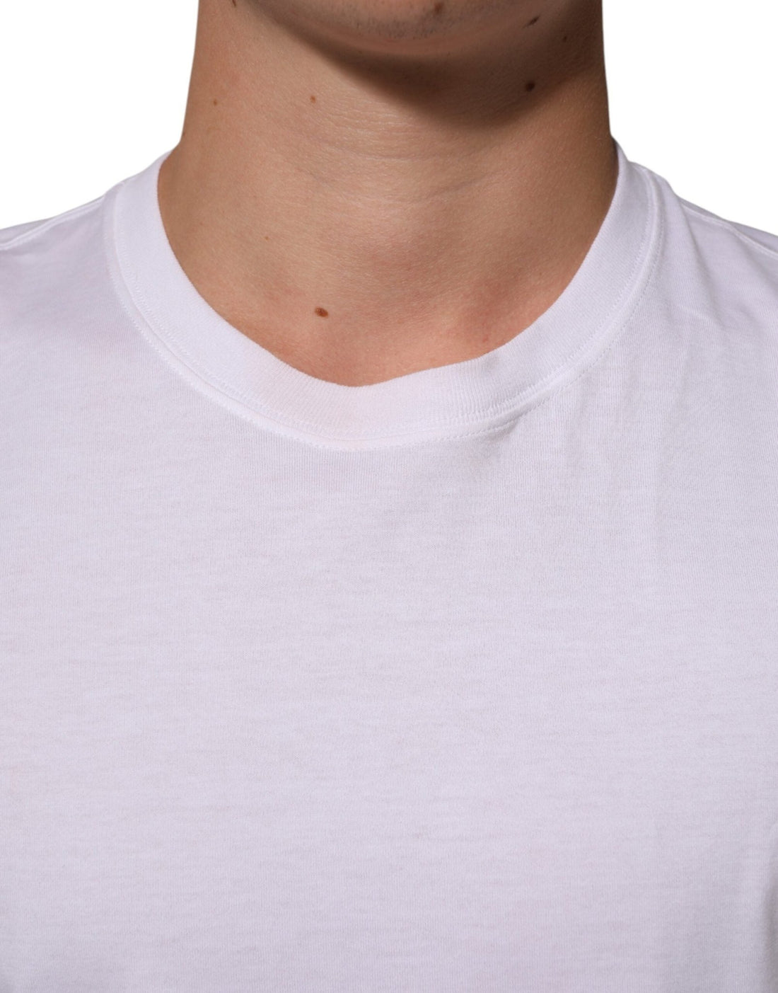 Dolce & Gabbana White Angel Print Cotton Men Crew Neck T-shirt - RIMODA