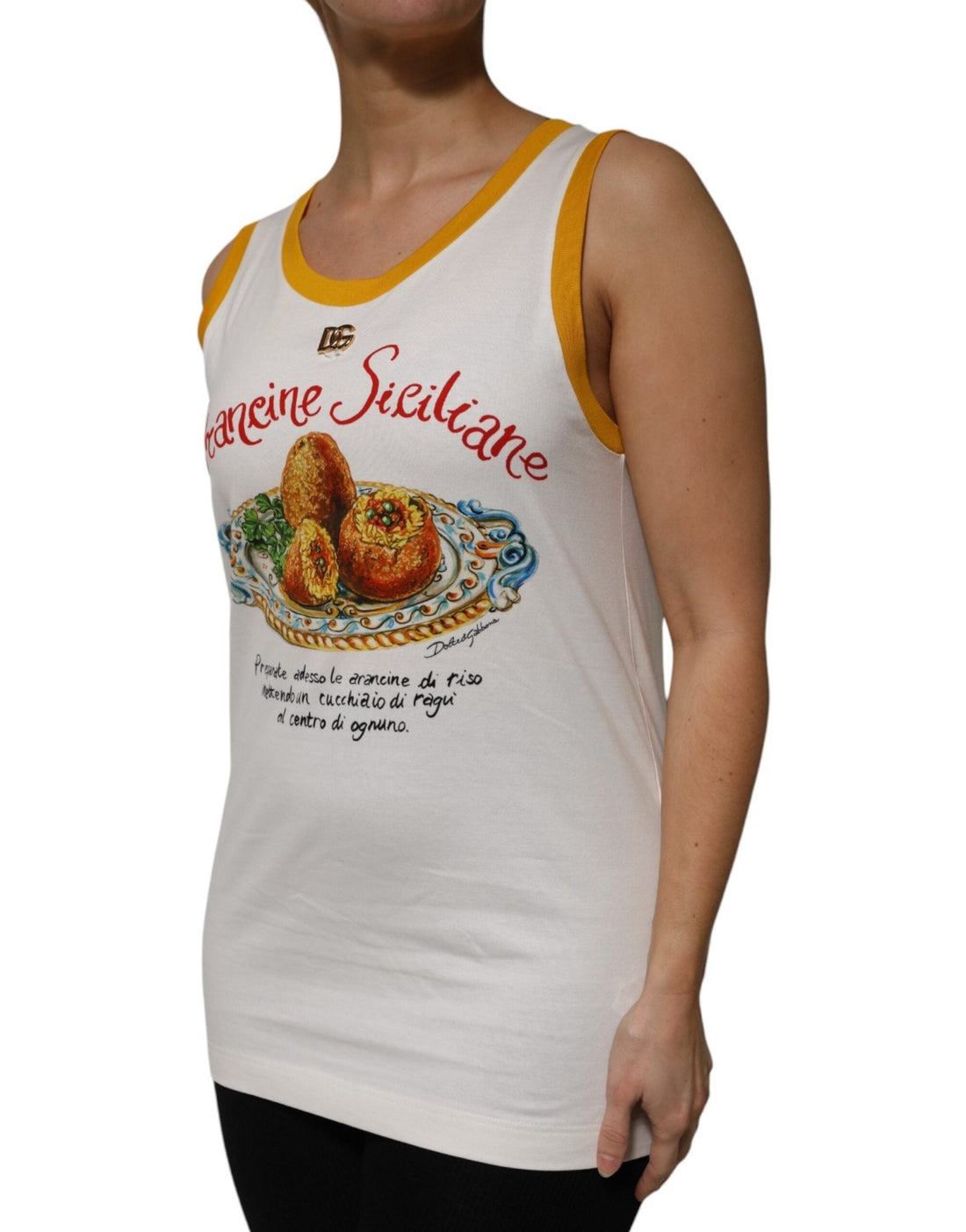 Dolce & Gabbana White Araneine Siciliane Sleeveless Tank Top - RIMODA
