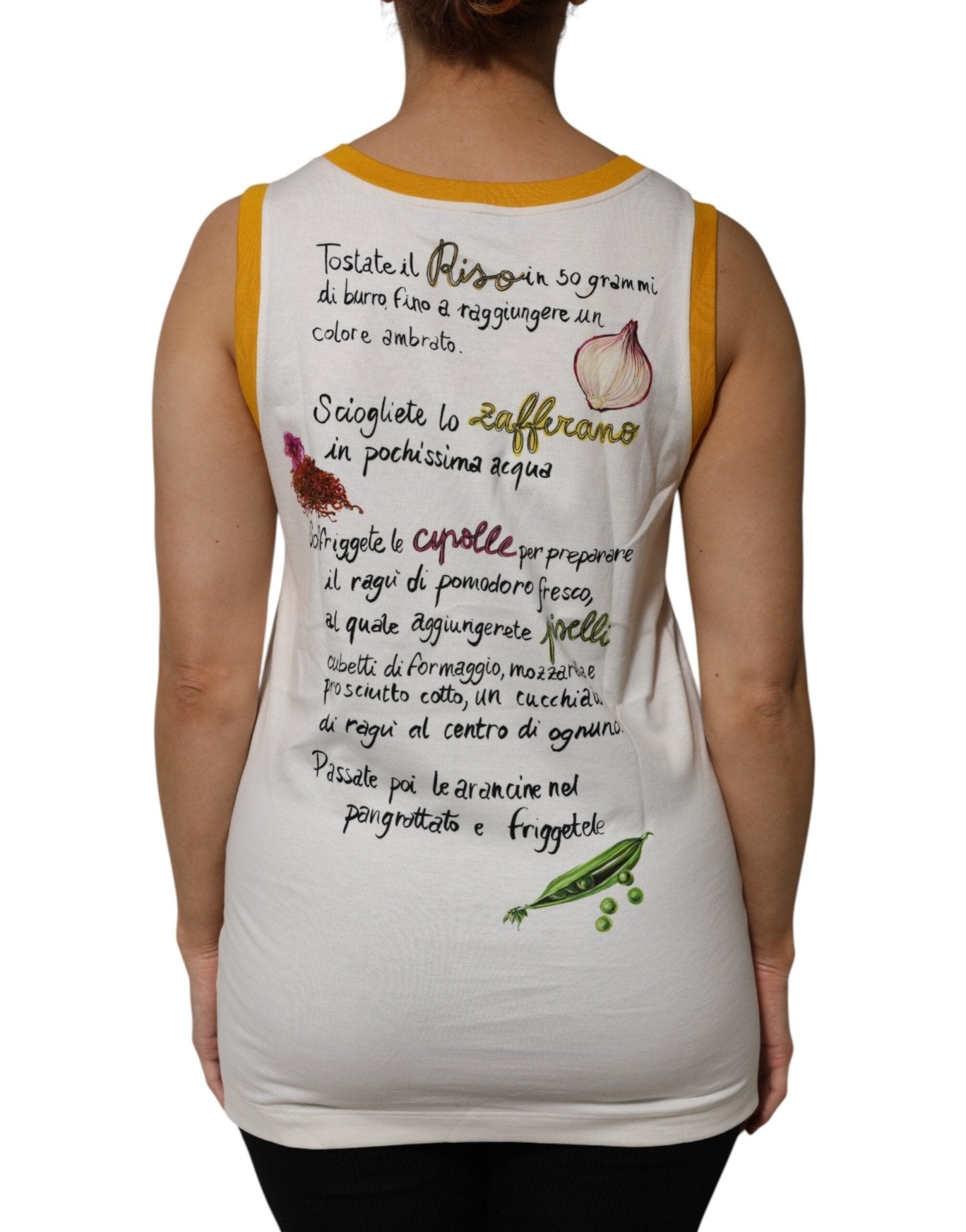 Dolce & Gabbana White Araneine Siciliane Sleeveless Tank Top - RIMODA