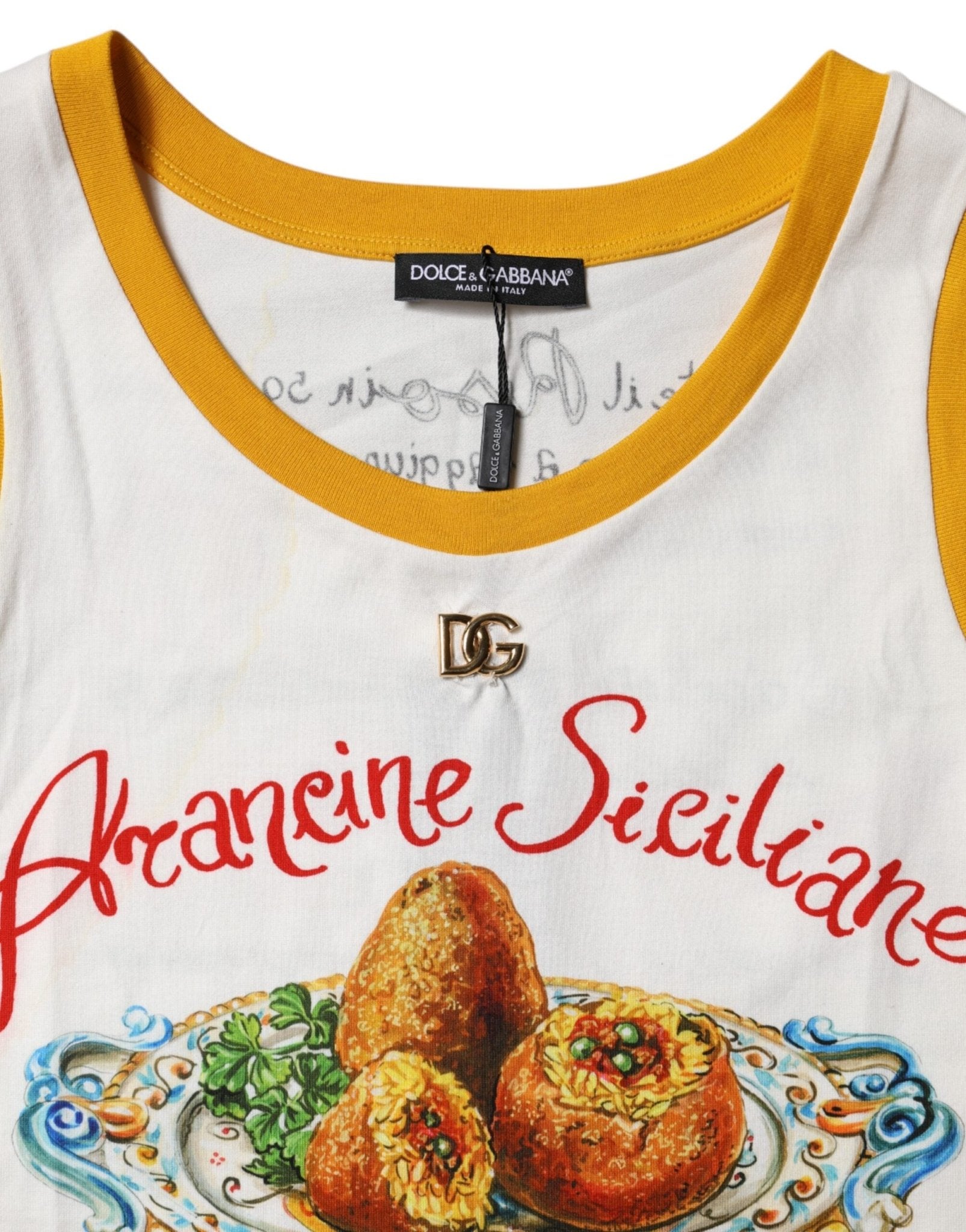 Dolce & Gabbana White Araneine Siciliane Sleeveless Tank Top - RIMODA