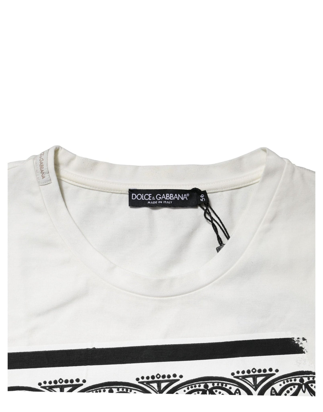 Dolce & Gabbana White Bandana Crew Neck Short Sleeves T-shirt - RIMODA