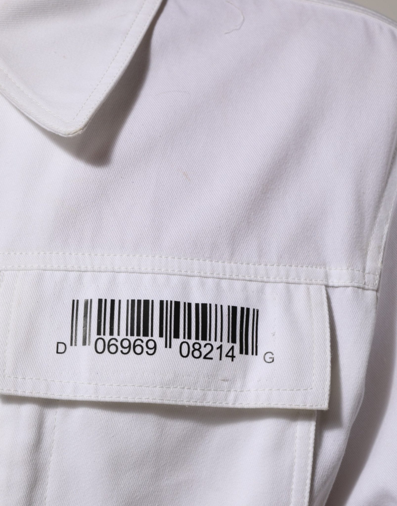 Dolce & Gabbana White Barcode Patch Utility Zip Jumpsuit Pants - RIMODA