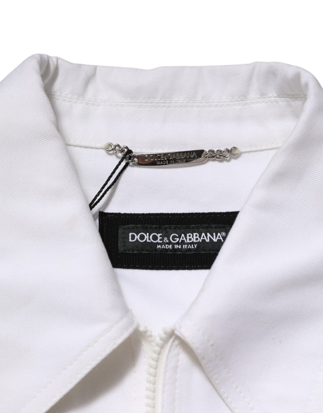 Dolce & Gabbana White Barcode Patch Utility Zip Jumpsuit Pants - RIMODA