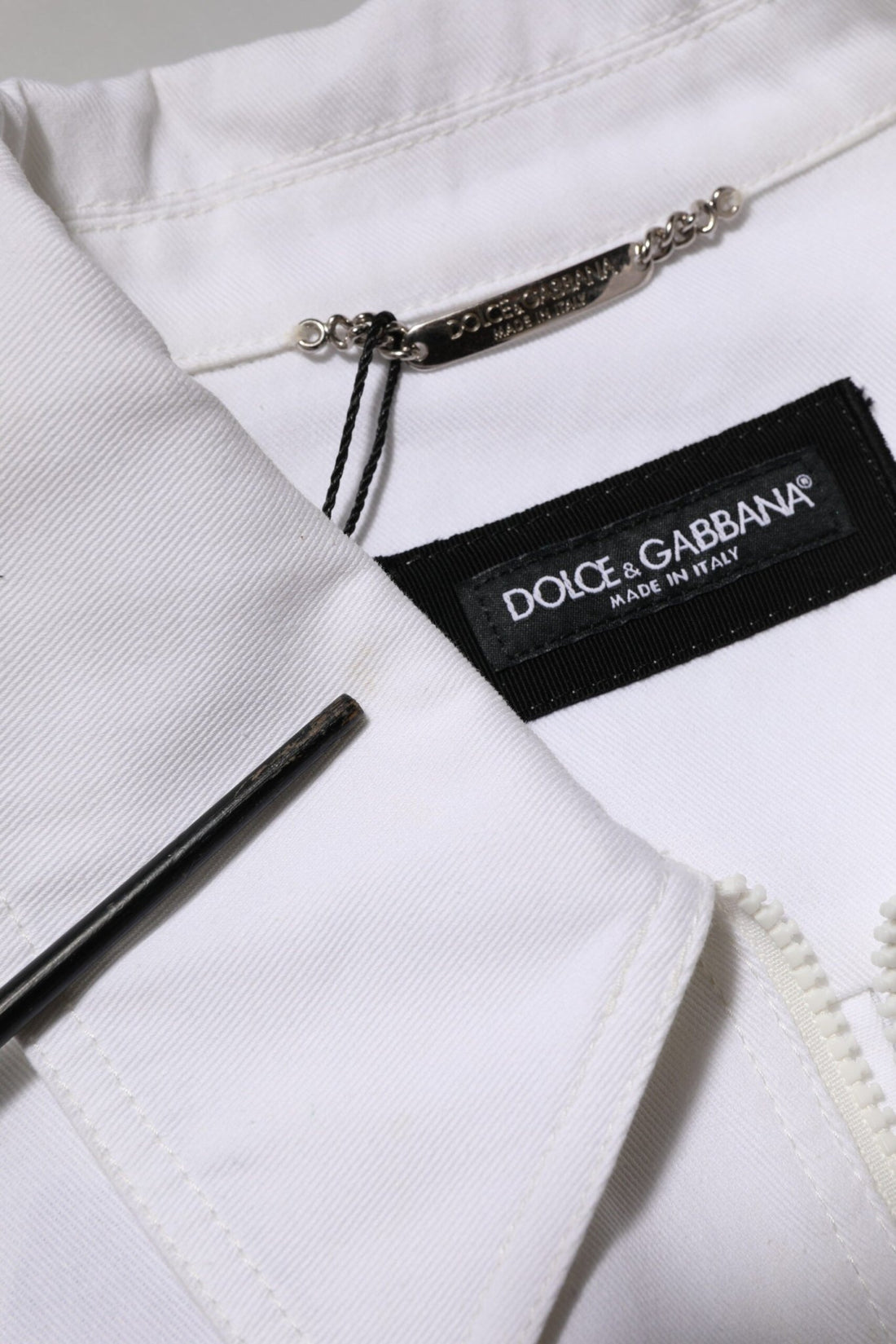 Dolce & Gabbana White Barcode Patch Utility Zip Jumpsuit Pants - RIMODA