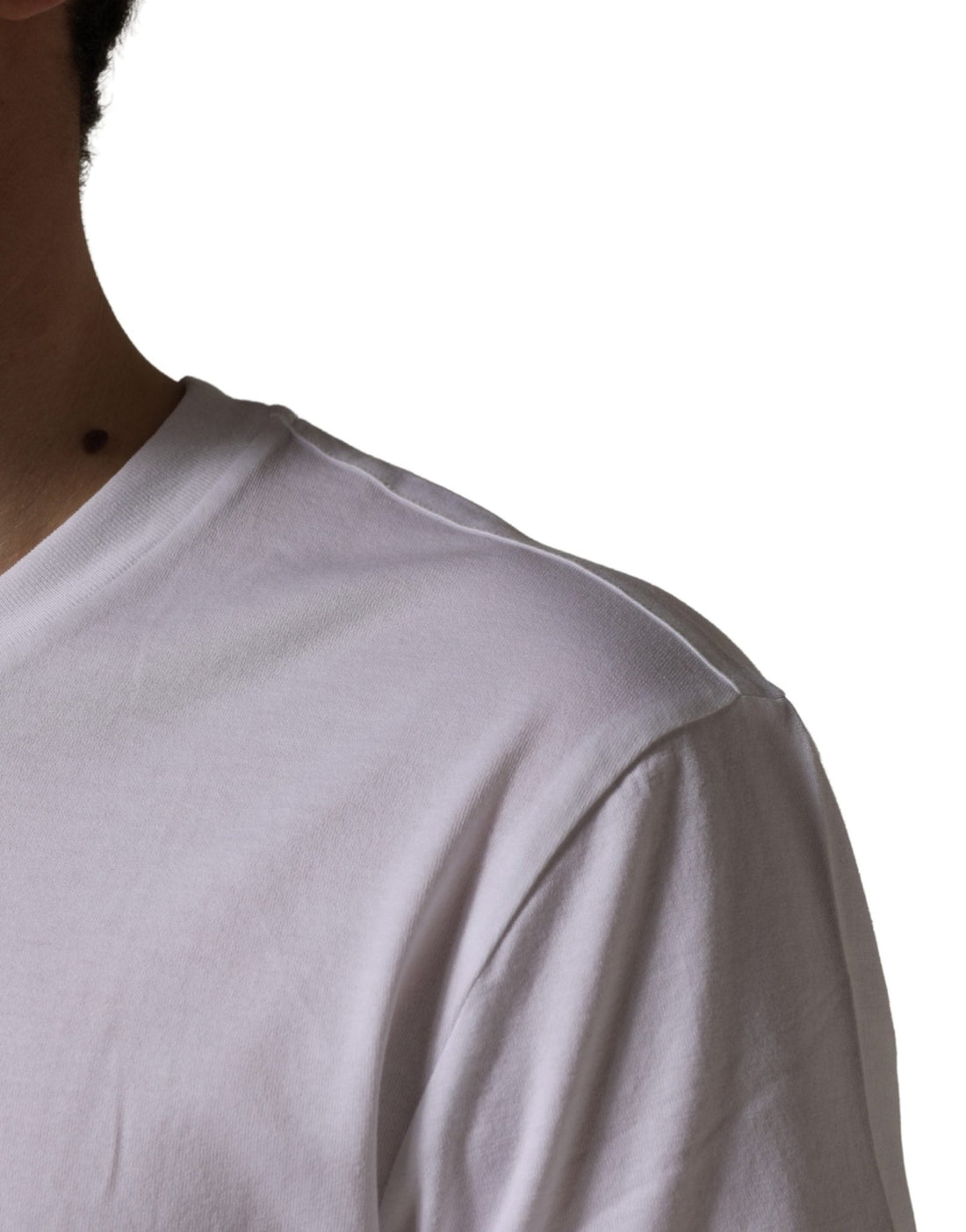 Dolce & Gabbana White Barcode Print Cotton Crew Neck T-shirt - RIMODA