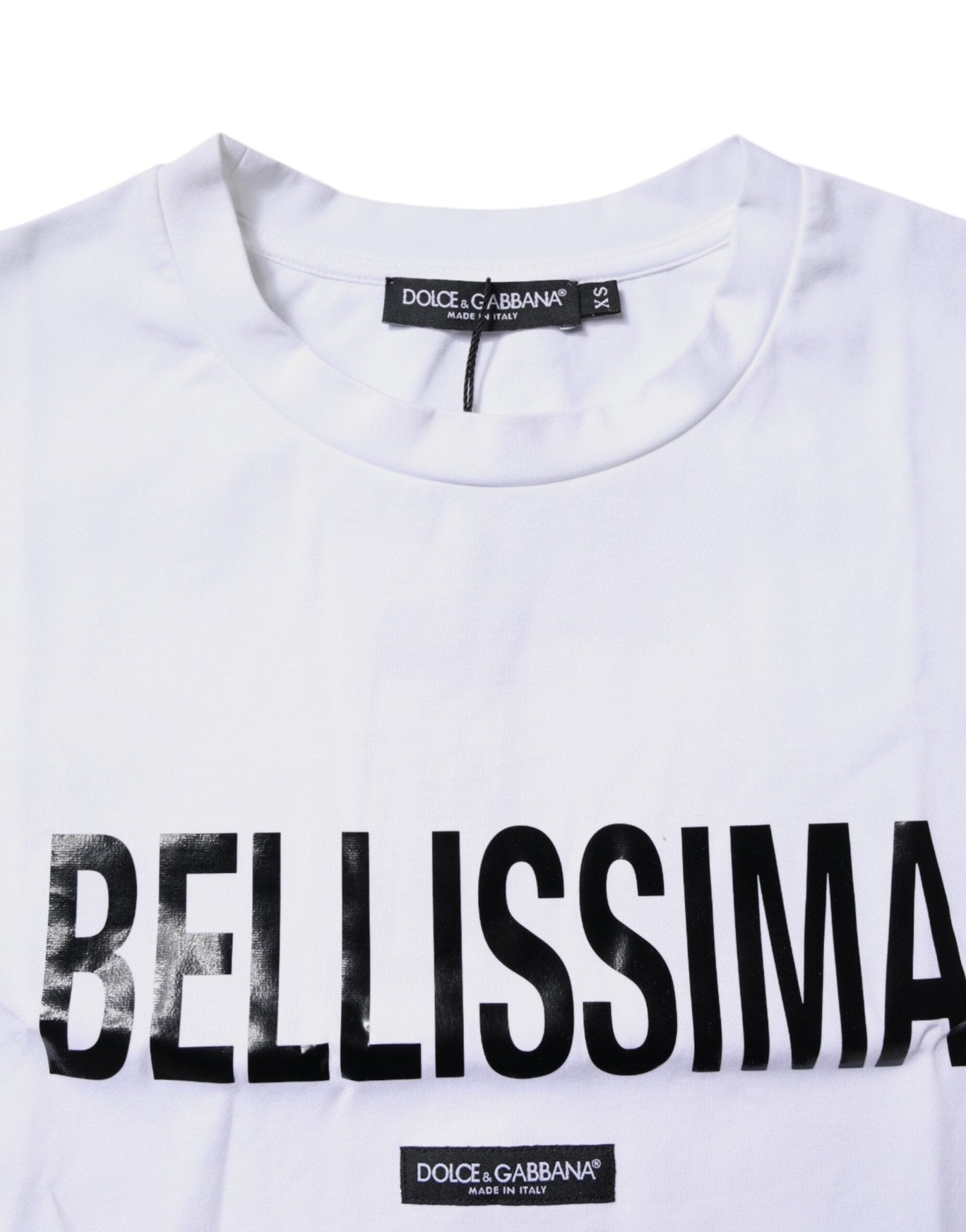 Dolce & Gabbana White Bellissima Cotton Crew Neck T-shirt - RIMODA