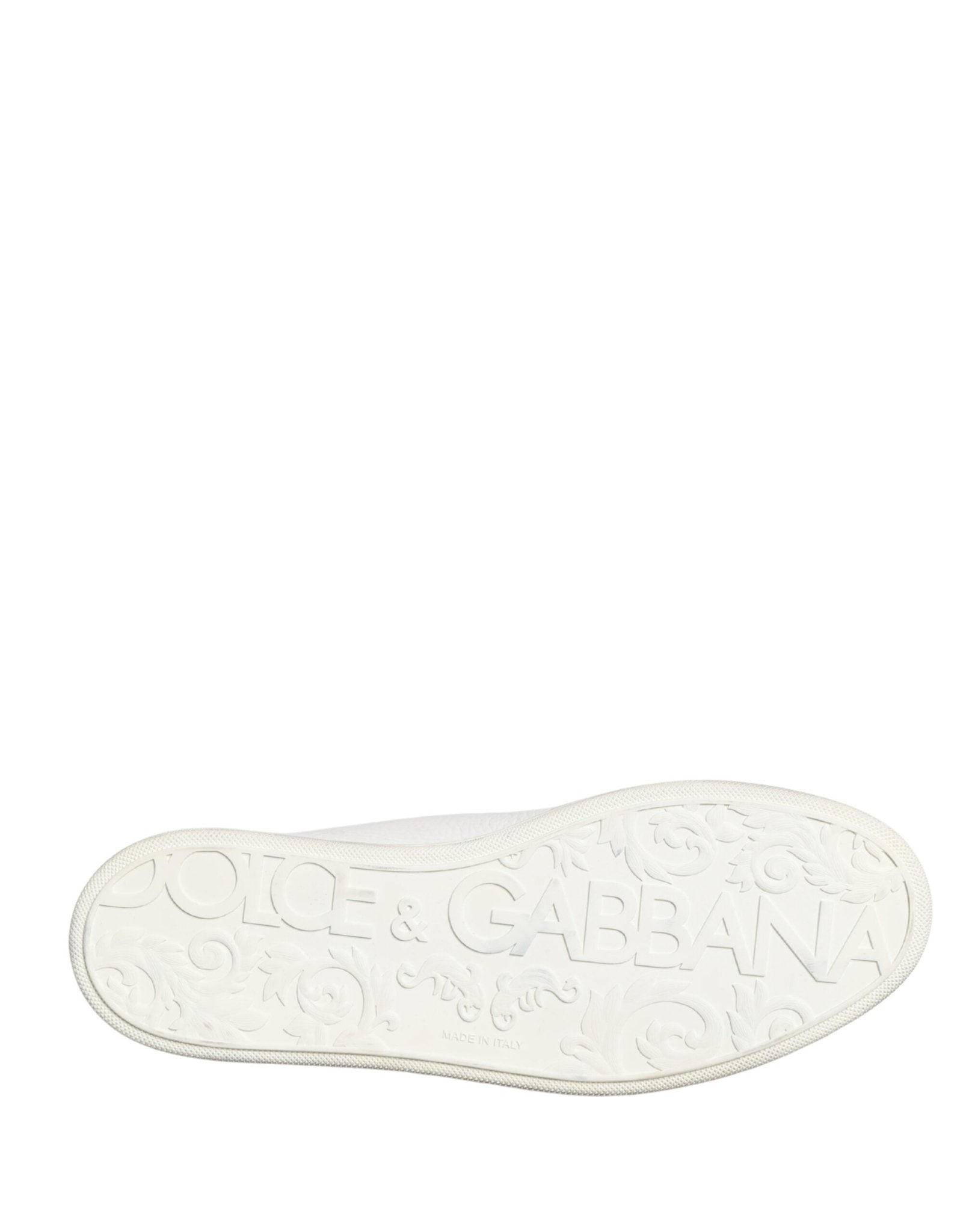 Dolce & Gabbana White Bianco Leather Men Low Top Sneakers Shoes - RIMODA