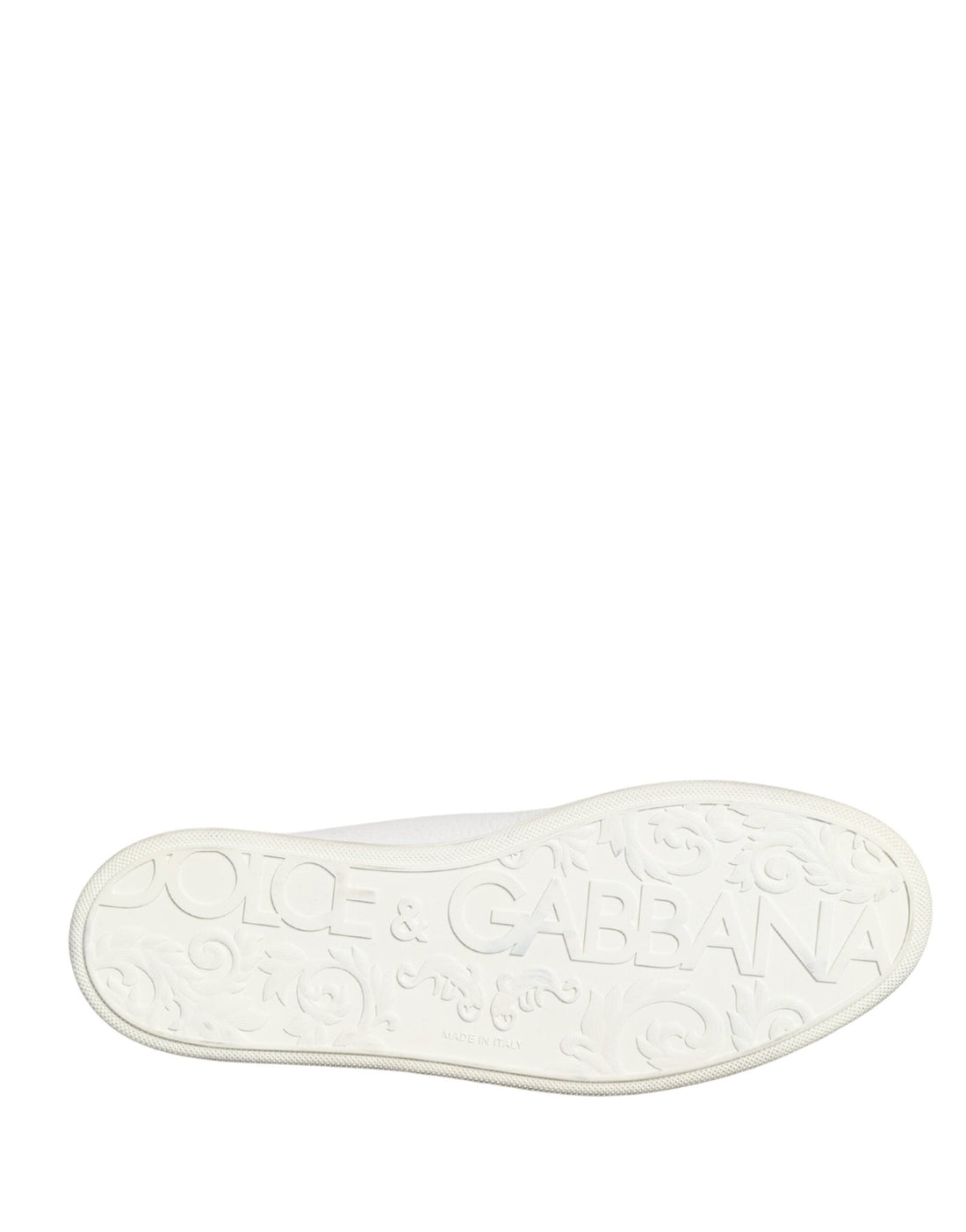 Dolce & Gabbana White Bianco Leather Men Low Top Sneakers Shoes - RIMODA