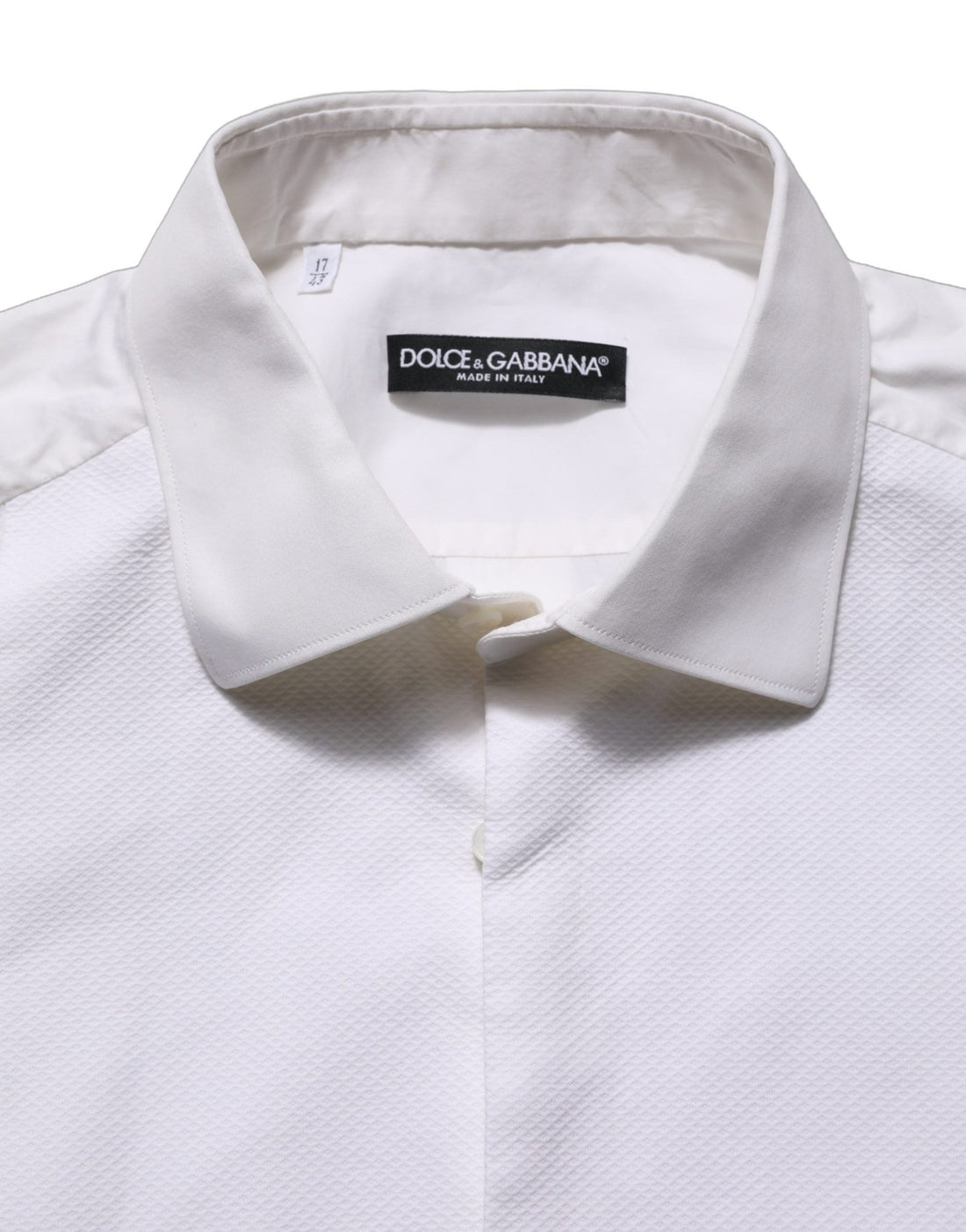 Dolce & Gabbana White Bib Cotton Poplin Dress Formal Shirt - RIMODA