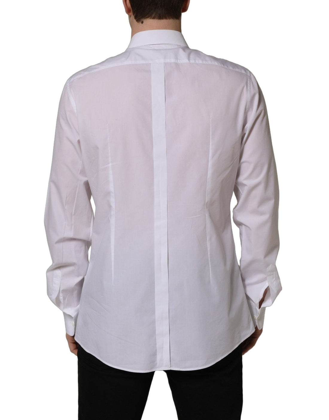 Dolce & Gabbana White Bib Cotton Poplin Dress Formal Shirt - RIMODA