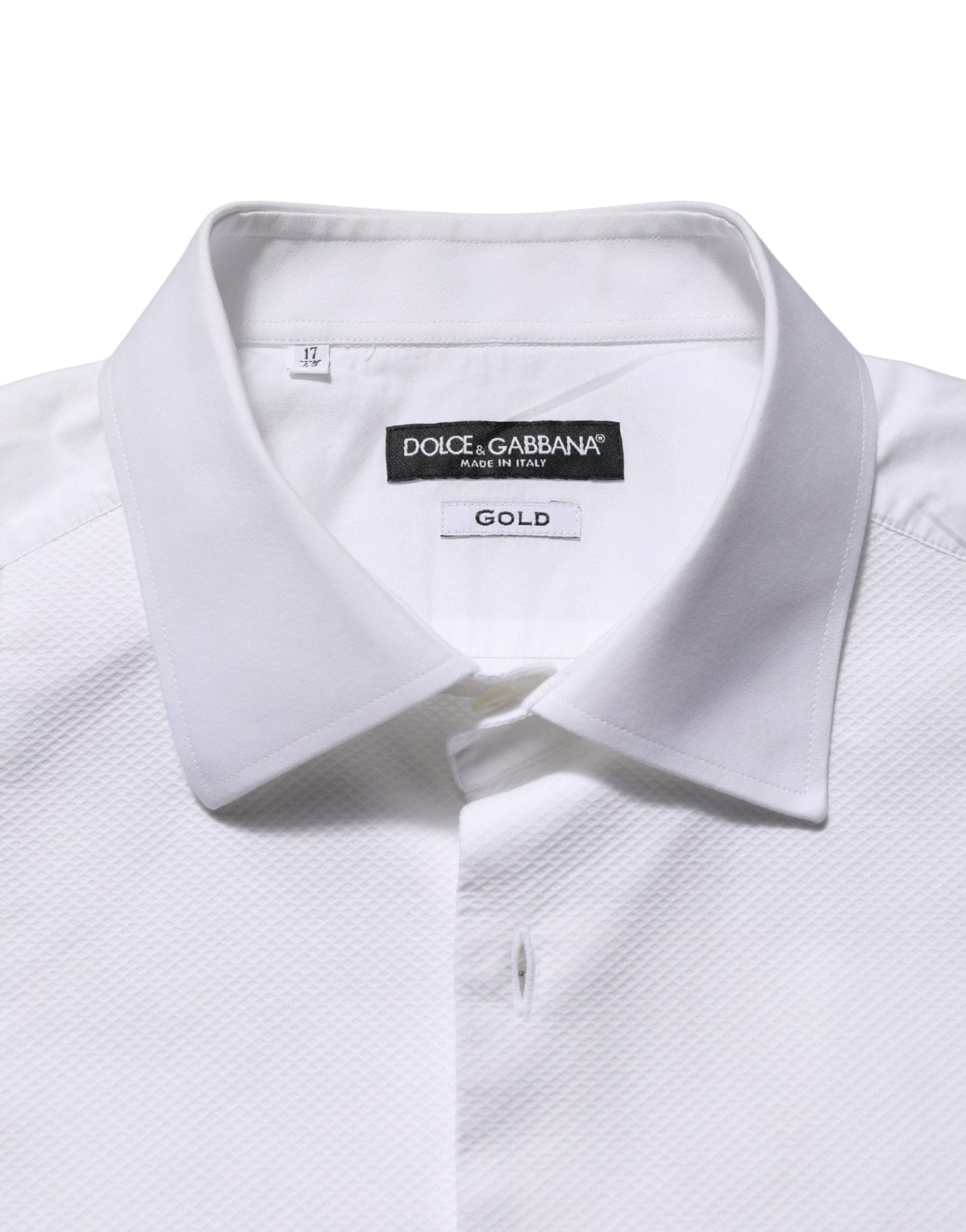 Dolce & Gabbana White Bib Cotton Poplin Dress Formal Shirt - RIMODA
