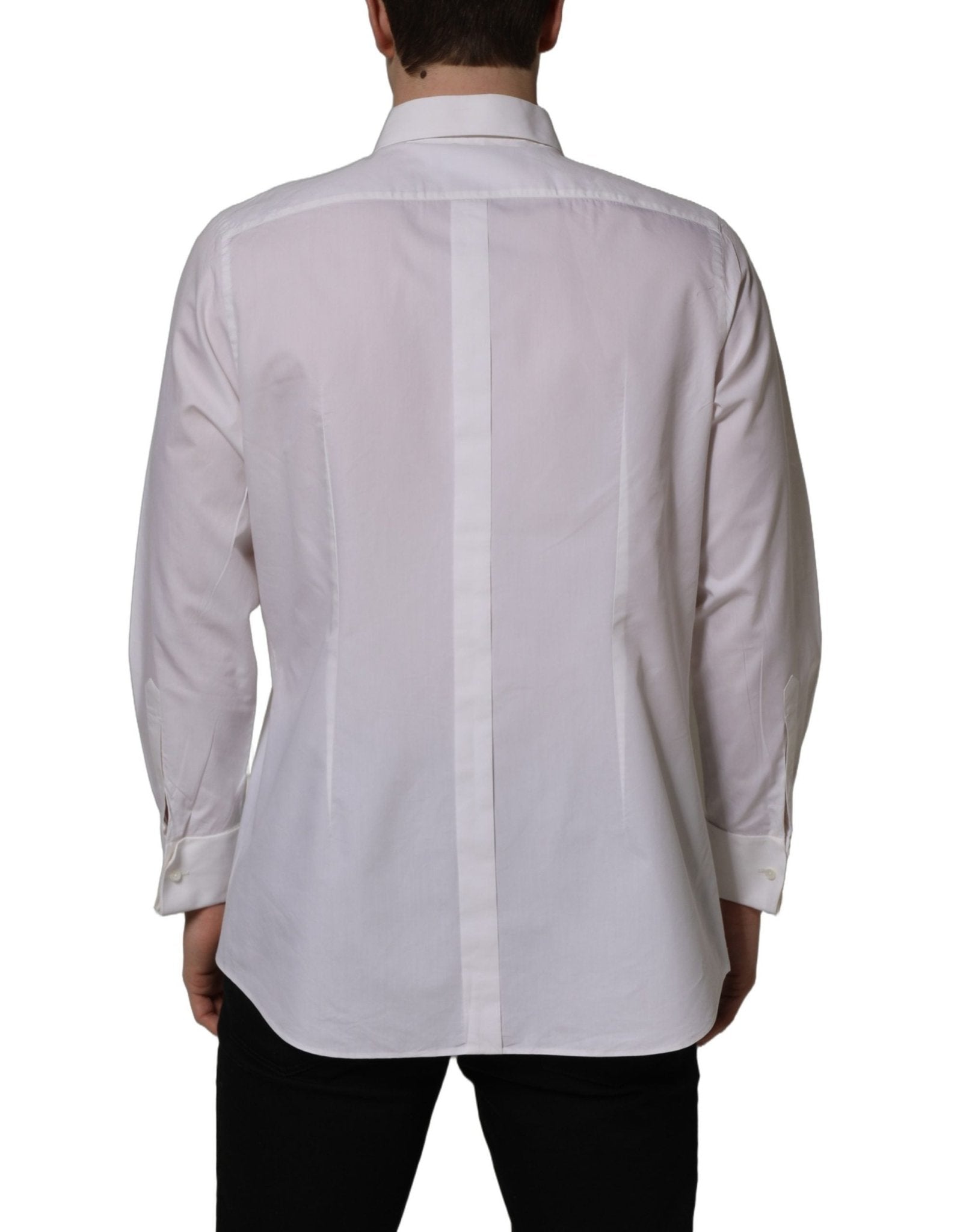 Dolce & Gabbana White Bib Cotton Poplin Dress Formal Shirt - RIMODA