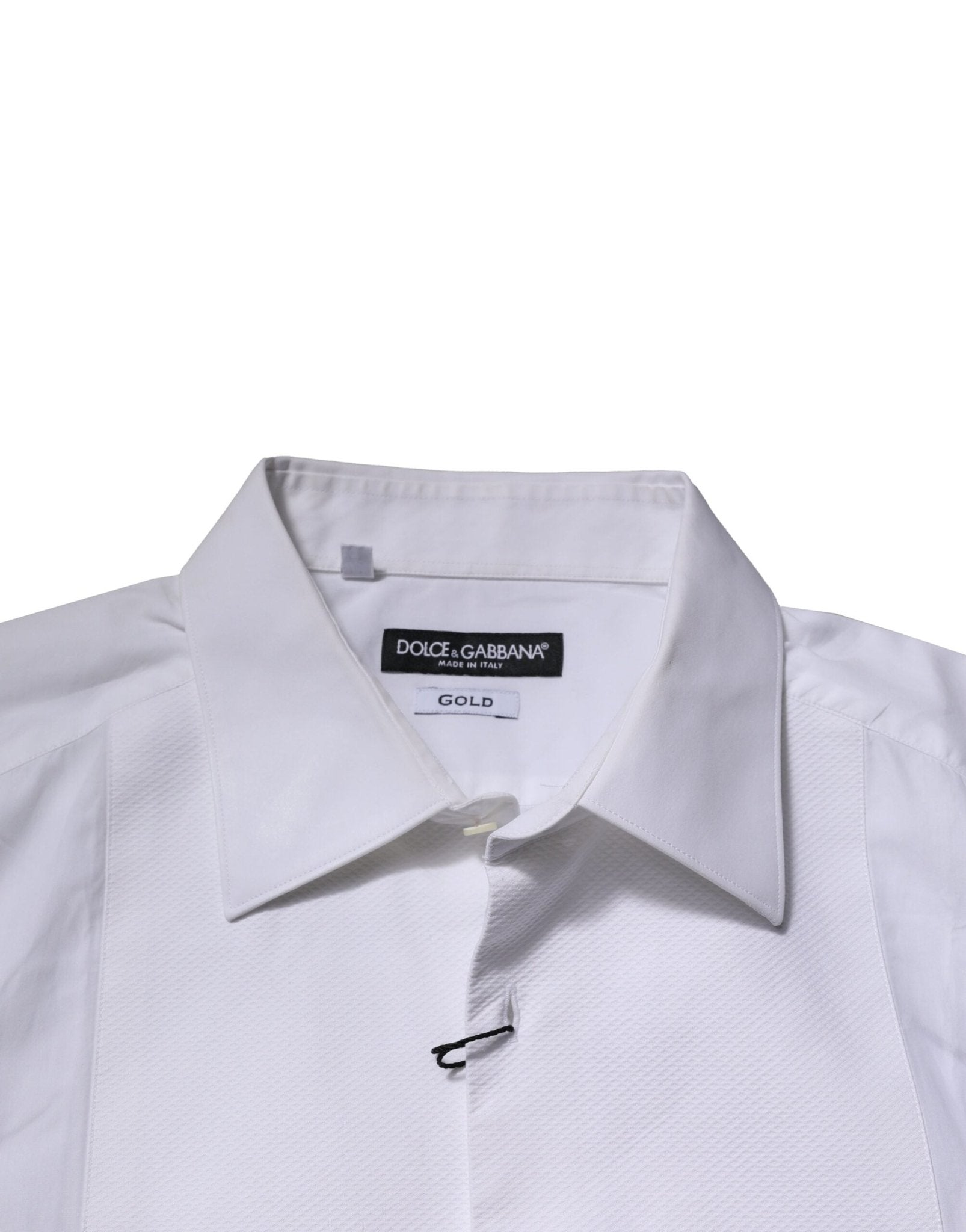 Dolce & Gabbana White Bib Cotton Poplin GOLD Formal Shirt - RIMODA