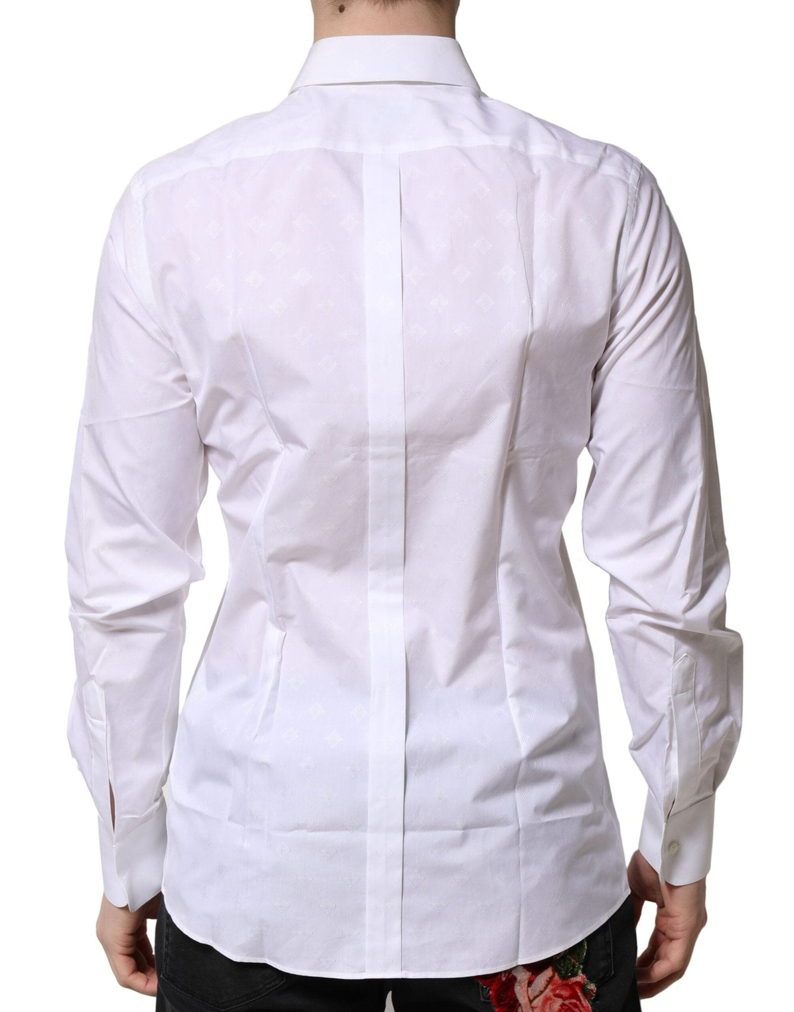 Dolce & Gabbana White Bib Cotton Poplin GOLD Formal Shirt - RIMODA