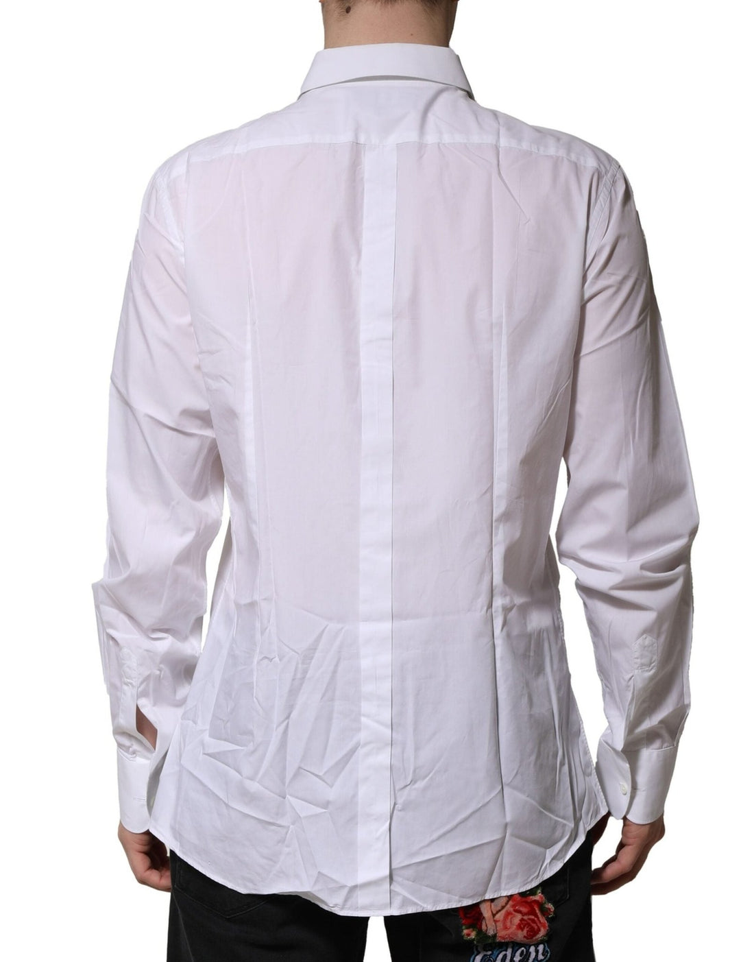 Dolce & Gabbana White Bib Cotton Poplin GOLD Formal Shirt - RIMODA