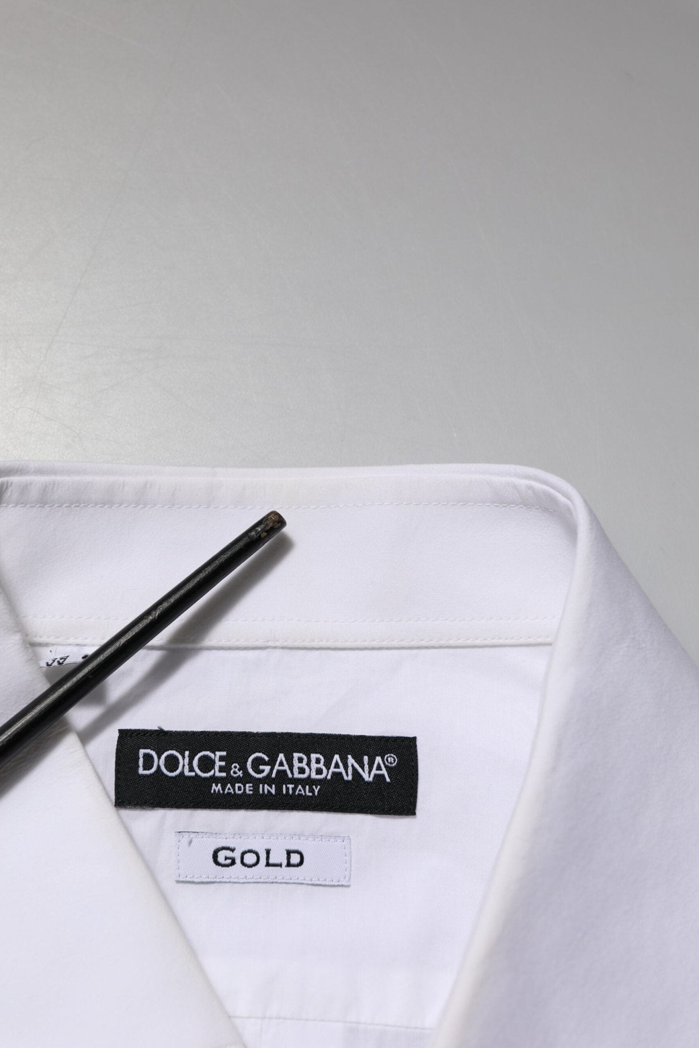 Dolce & Gabbana White Bib Cotton Poplin GOLD Men Formal Shirt - RIMODA