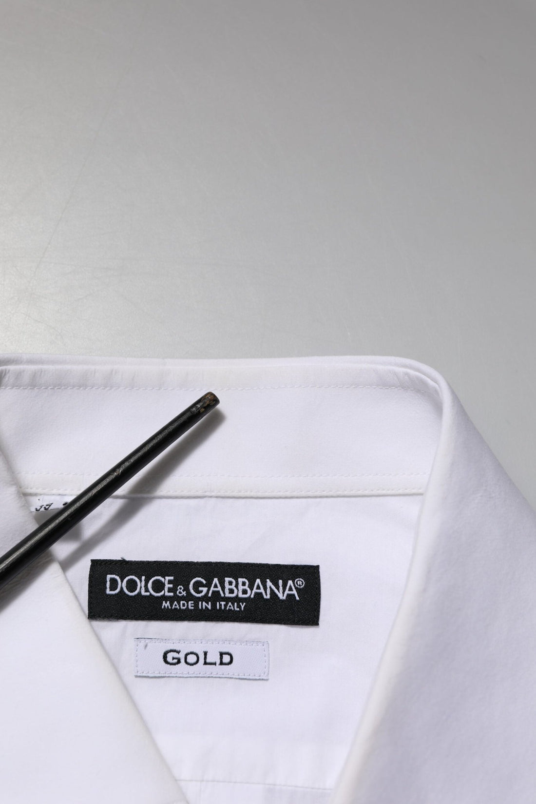 Dolce & Gabbana White Bib Cotton Poplin GOLD Men Formal Shirt - RIMODA