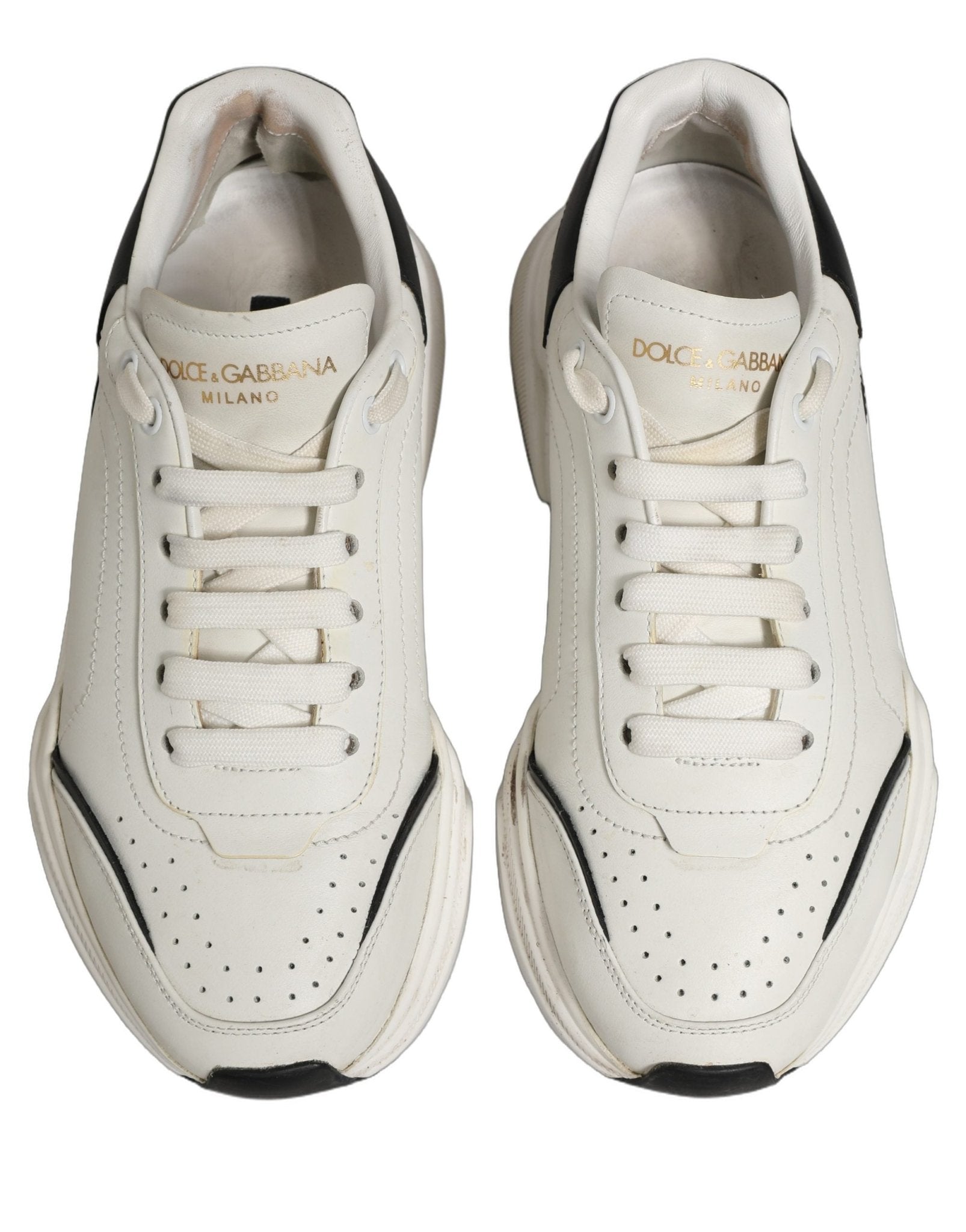 Dolce & Gabbana White Black Daymaster Low Top Men Sneakers Shoes - RIMODA