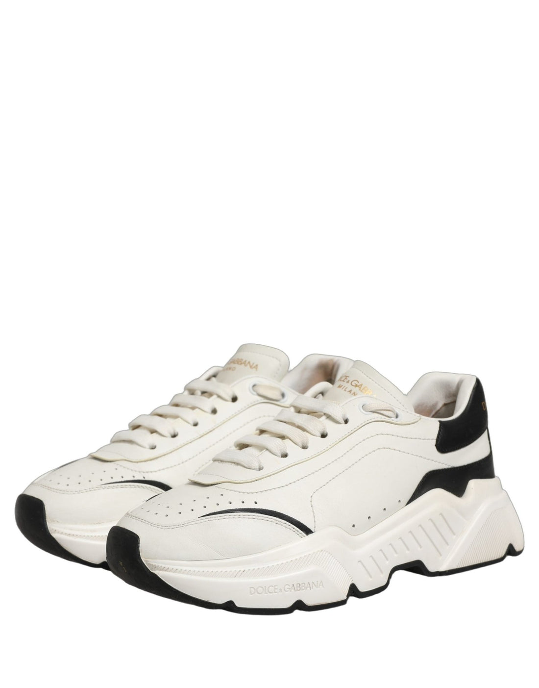 Dolce & Gabbana White Black Daymaster Low Top Men Sneakers Shoes - RIMODA