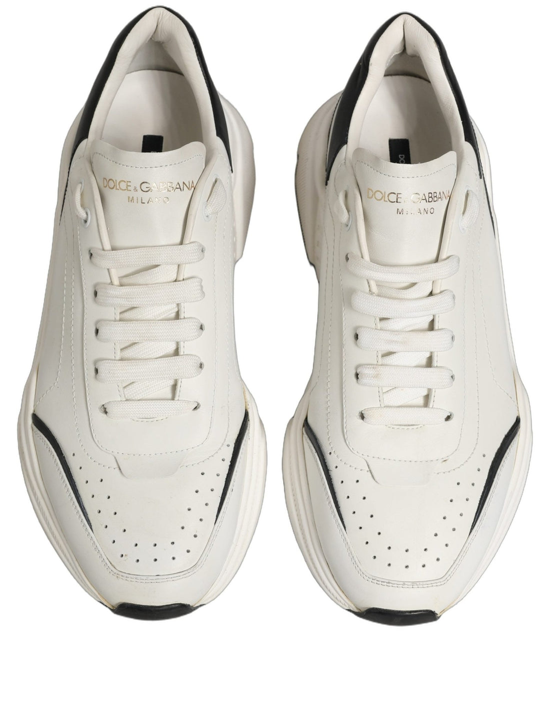 Dolce & Gabbana White Black Daymaster Low Top Sneakers Shoes - RIMODA