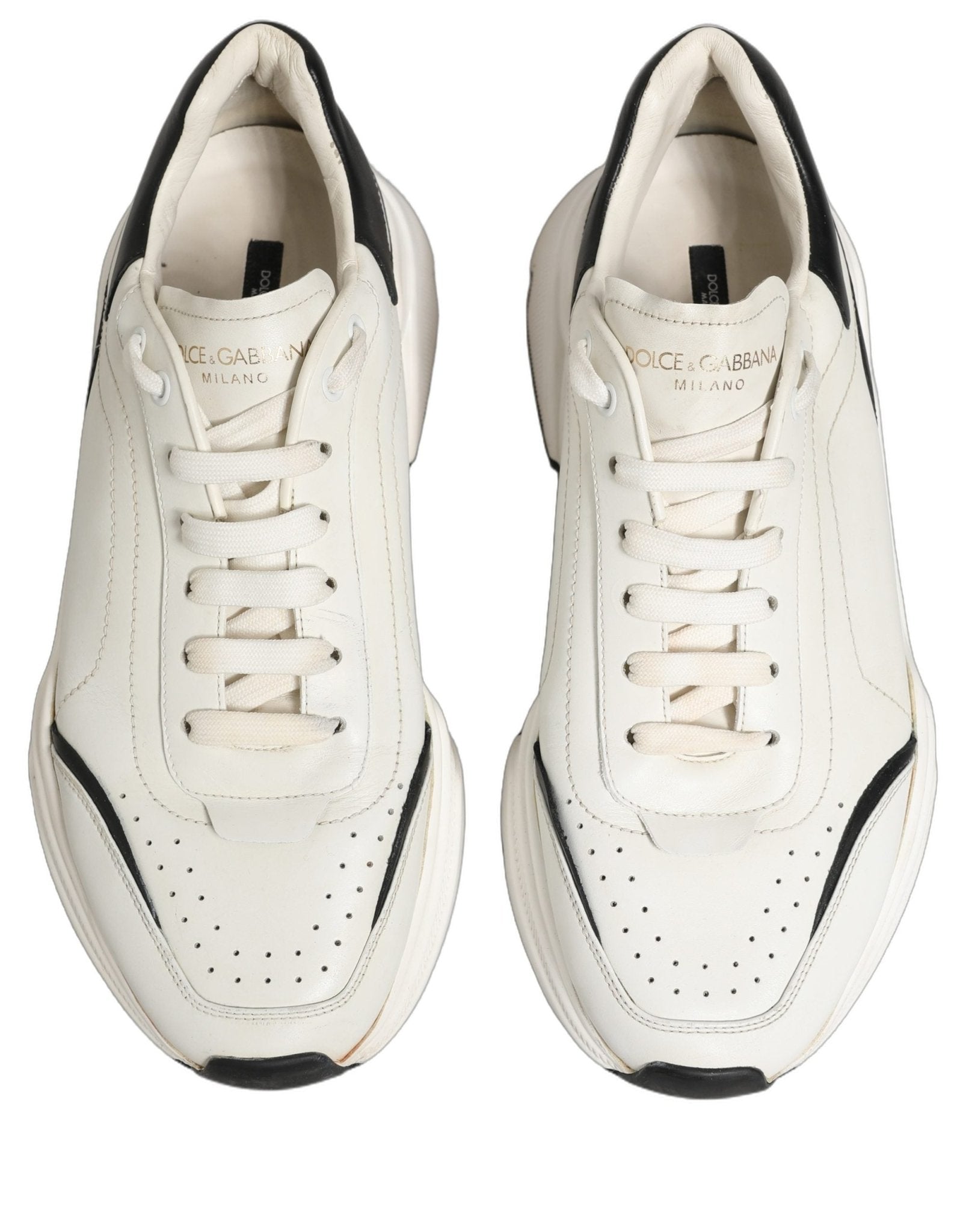 Dolce & Gabbana White Black Daymaster Low Top Sneakers Shoes - RIMODA