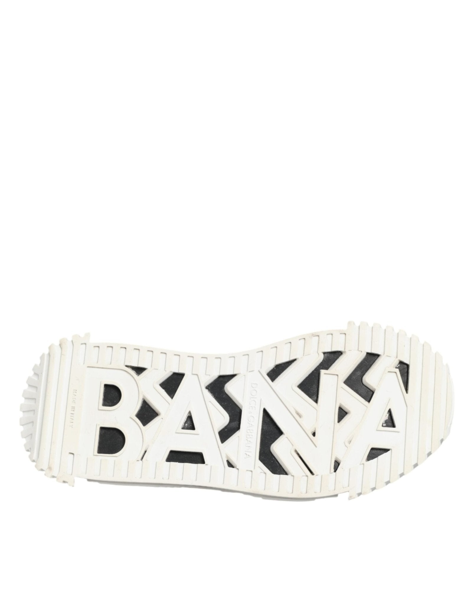 Dolce & Gabbana White Black Leather NS1 Sneaker Shoes - RIMODA