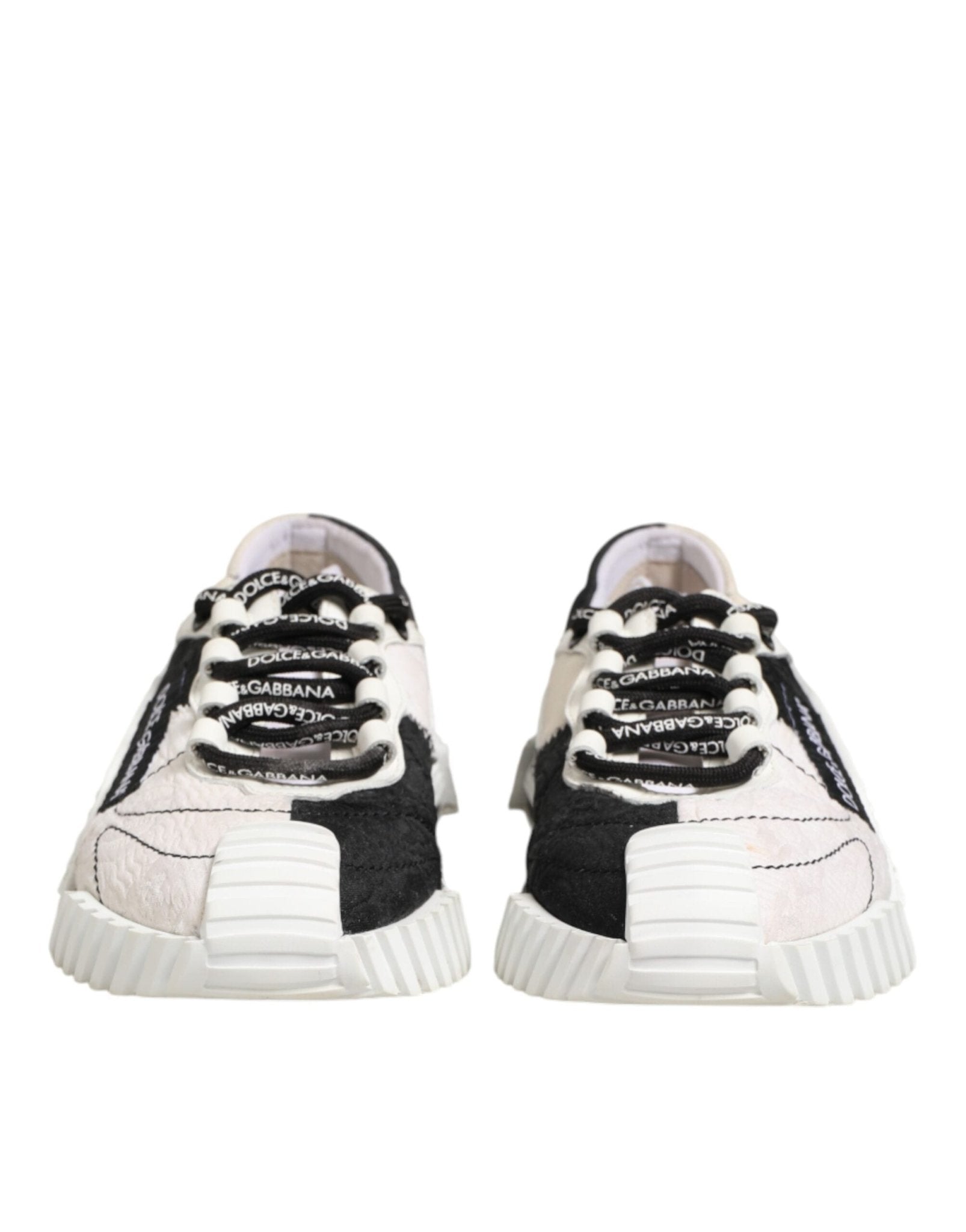 Dolce & Gabbana White Black Leather NS1 Sneaker Shoes - RIMODA