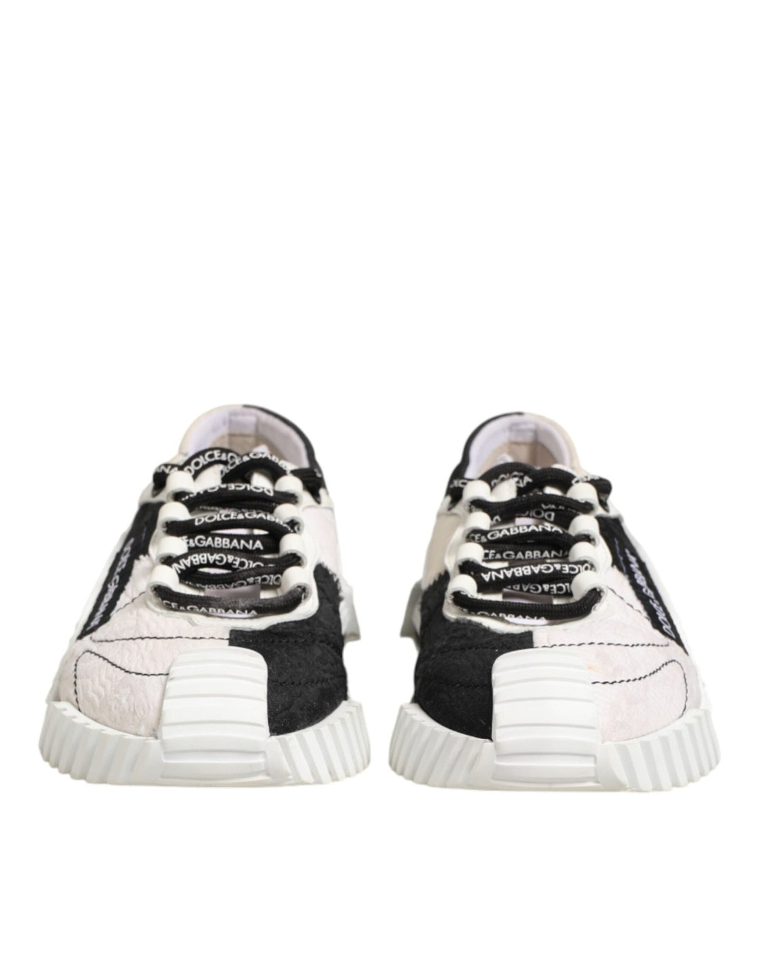 Dolce & Gabbana White Black Leather NS1 Sneaker Shoes - RIMODA